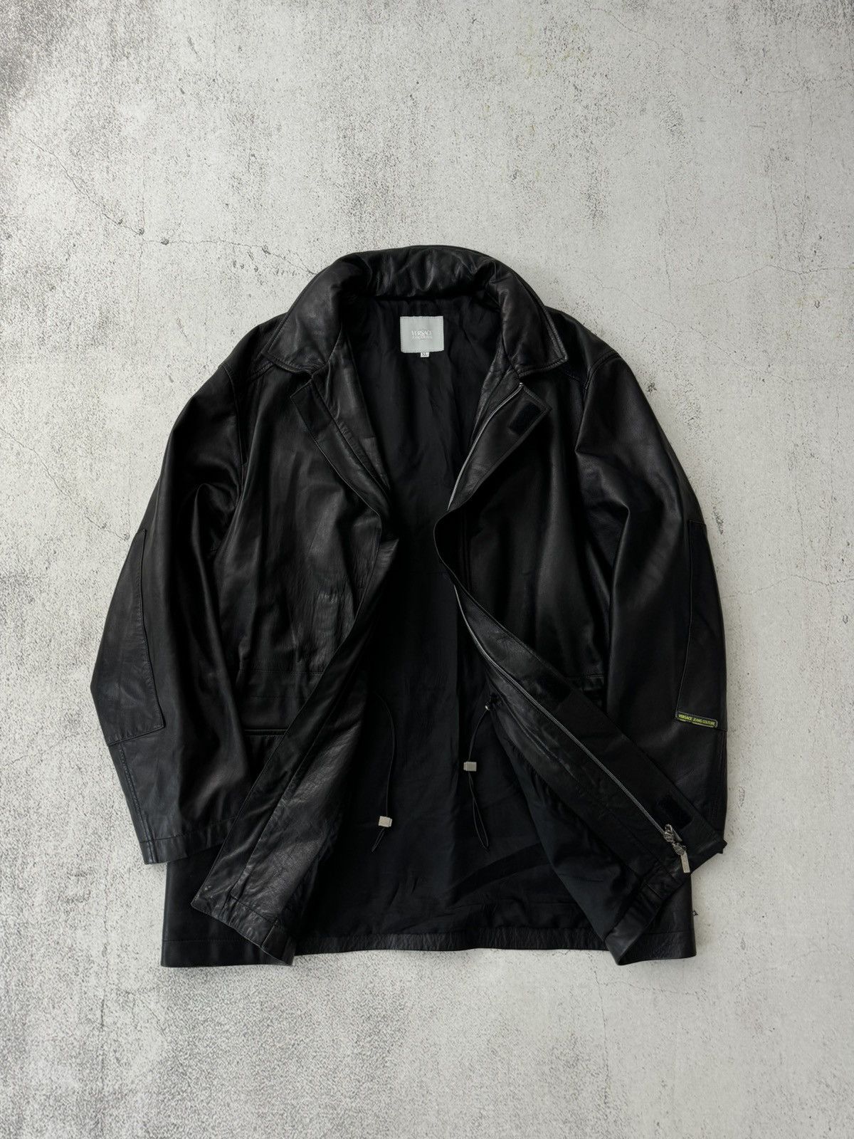Versace × Versace Jeans Couture Versace Jeans Couture Vintage Black Real Leather Jacket Size US XL / EU 56 / 4 - 1 Thumbnail