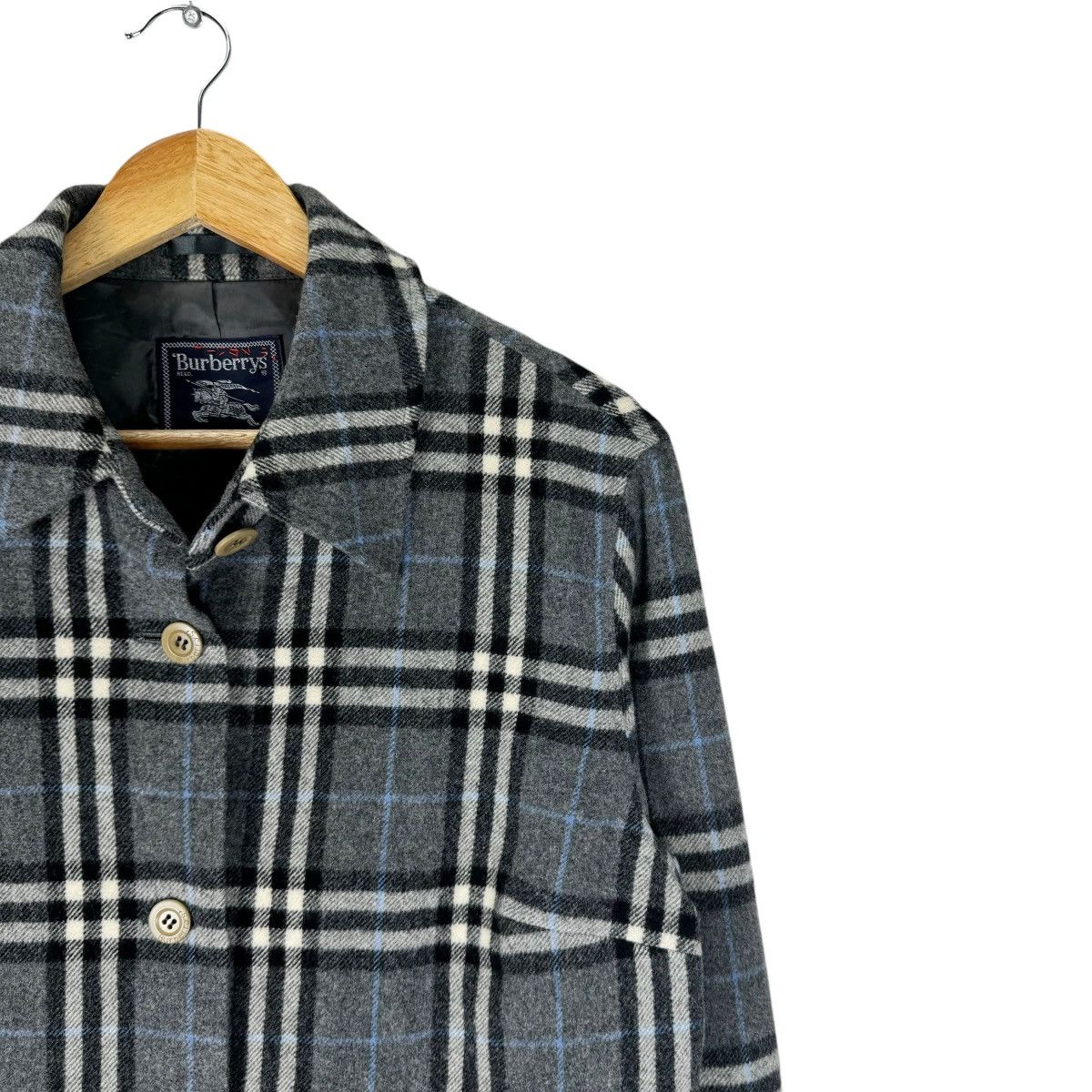 Burberry × Burberry Prorsum × Vintage ☀️BURBERRYS WOOL NOVA CHECK BUTTON JACKET Size M / US 6-8 / IT 42-44 - 7 Thumbnail