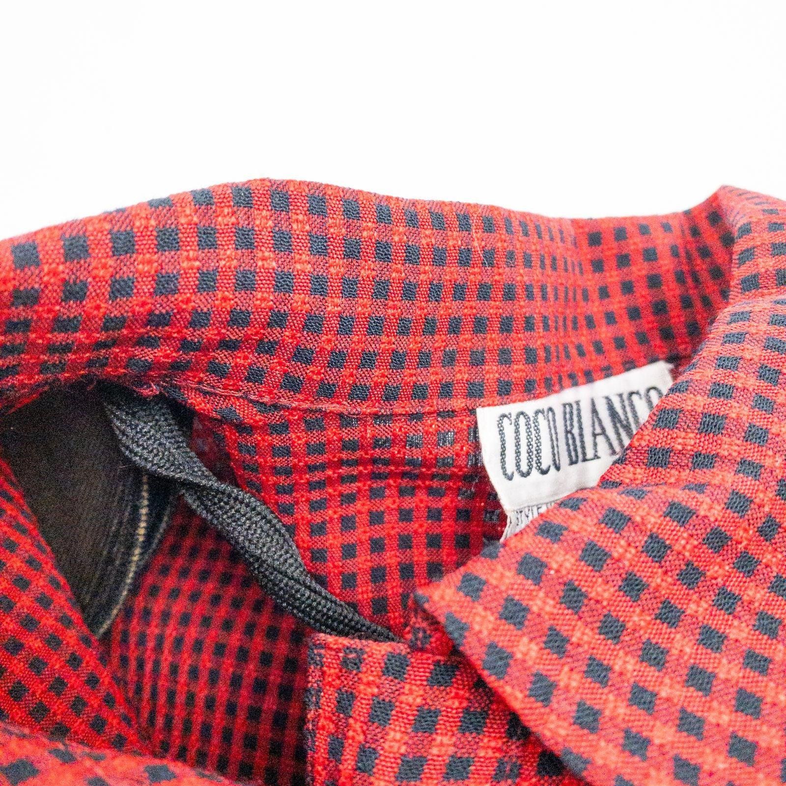 Other Coco Blanco Vintage Red & Black Checkered Shirt Womens 8 Size M / US 6-8 / IT 42-44 - 6 Thumbnail