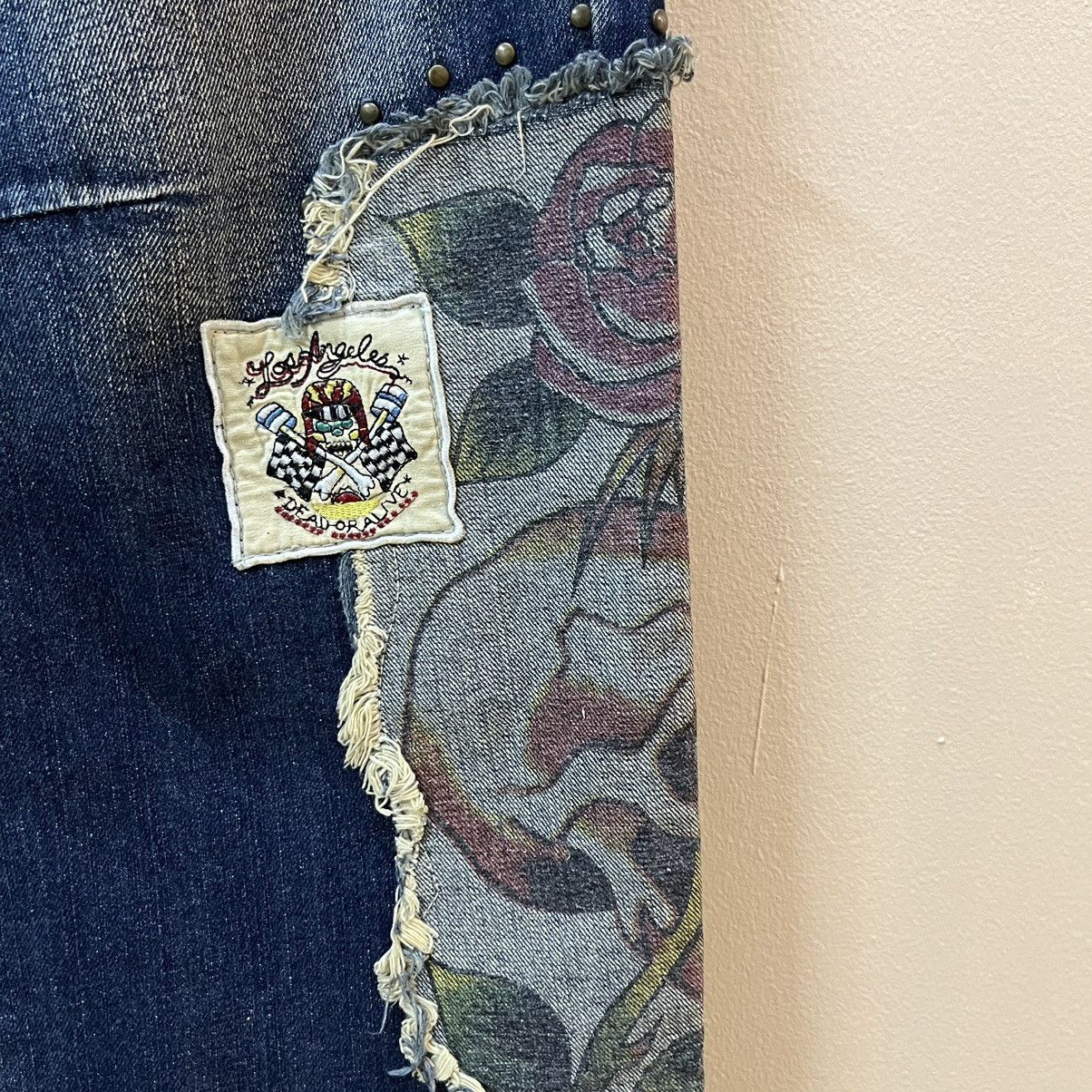 Christian Audigier × Ed Hardy × Von Dutch Vintage Y2k Ed Hardy Embroided and patches Jeans Size US 34 / EU 50 - 10 Thumbnail