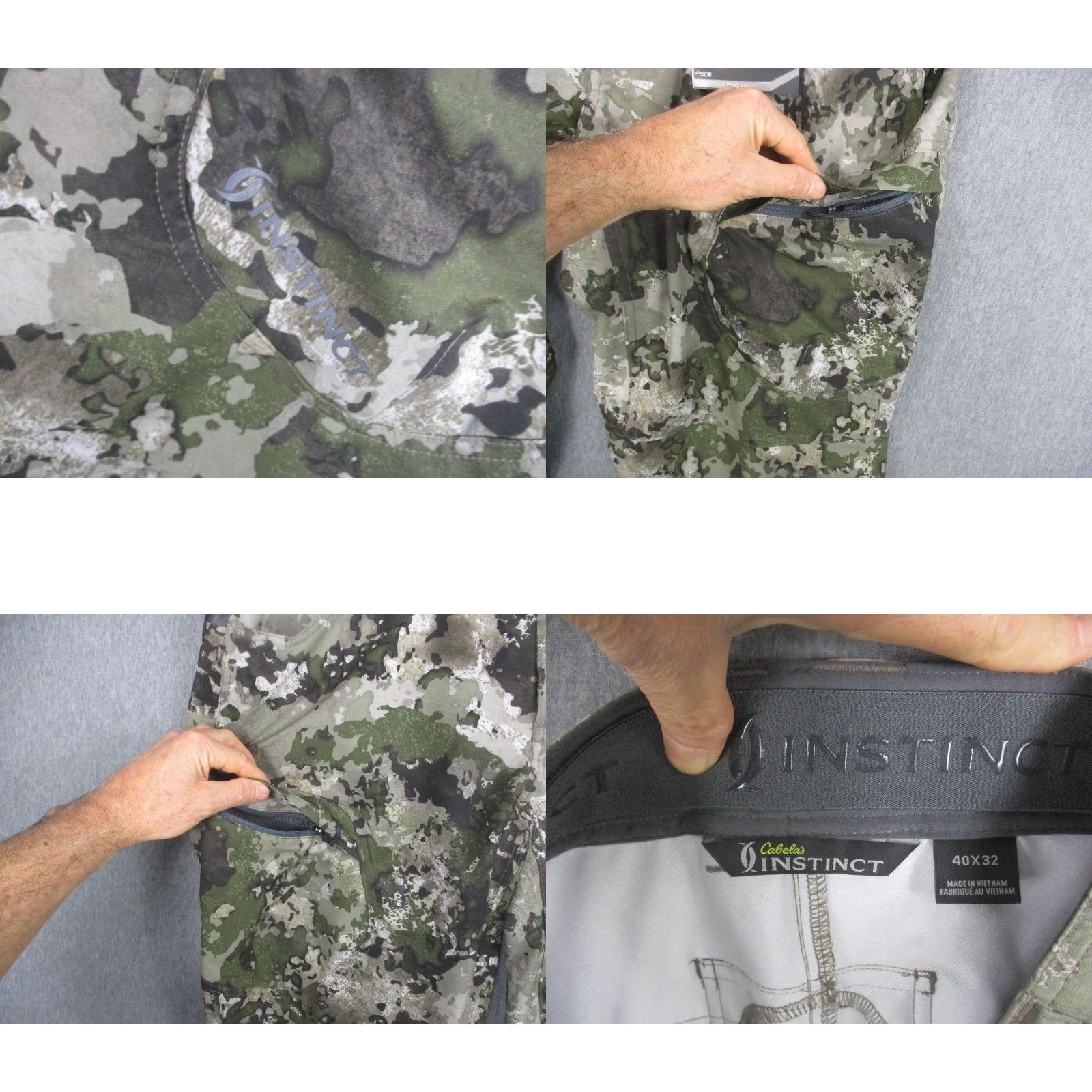 Vintage Cabela's Instinct Grindstone Pant Light Mens 40x32 VSX Camo Cargo Workwear Pants Regular Green Camouflage Size US 40 / EU 56 - 9 Thumbnail