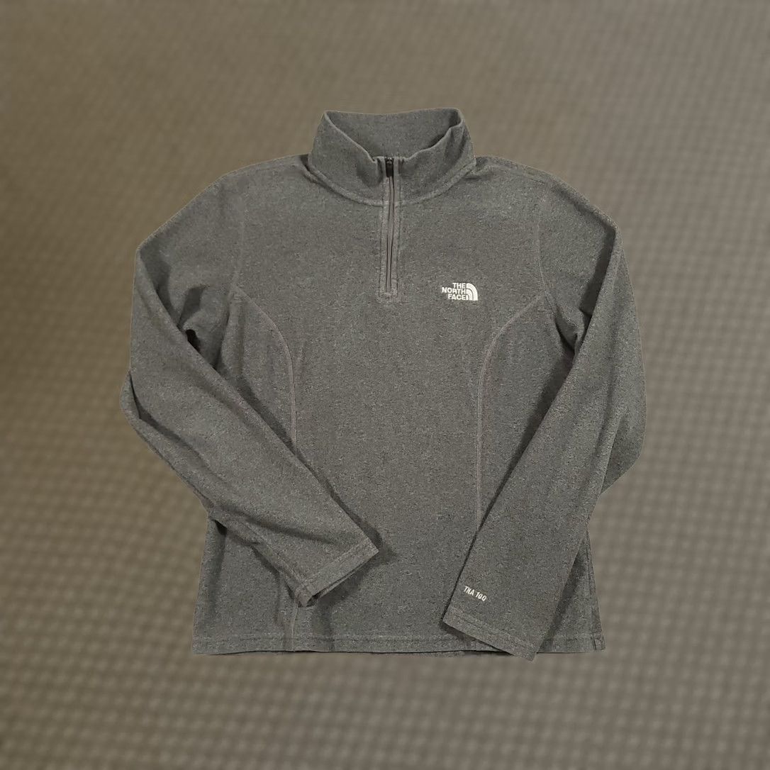 The North Face The North Face Sweater Womens M Gray TKA 100 Warm Fleece Quarter Zip Pullover Size XS / US 0-2 / IT 36-38 - 1 Thumbnail