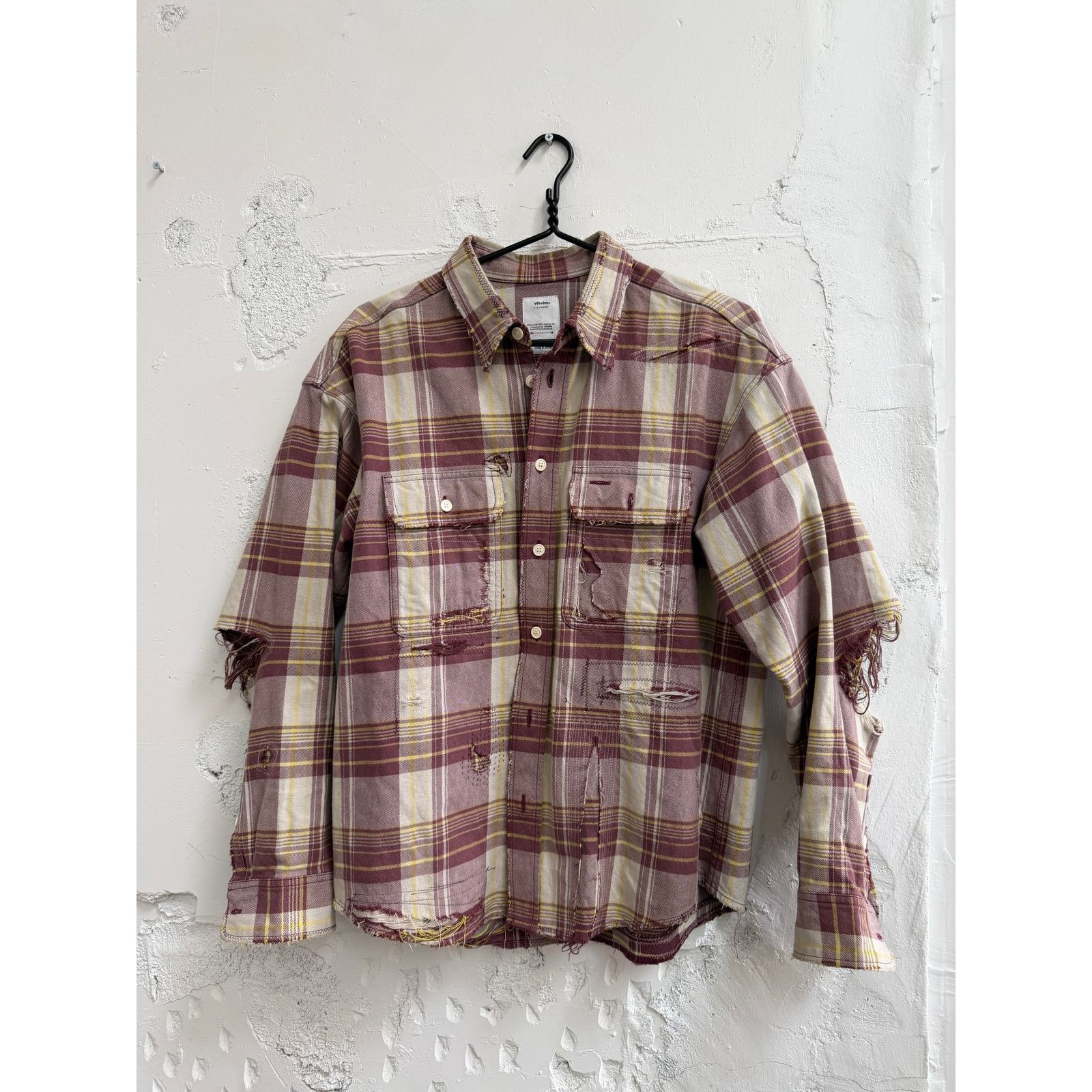 Visvim $2180 visvim Crash Lumber Distressed Check Shirte Size US S / EU 44-46 / 1 - 1 Thumbnail
