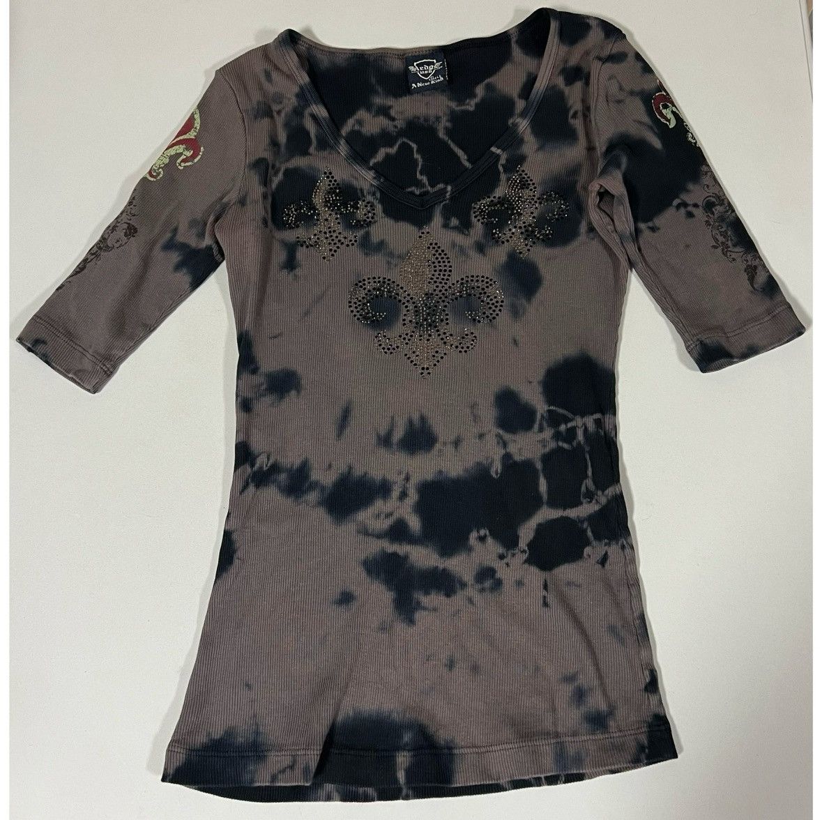 Vintage Sledge Black Acid-Wash Studded Y2K Shirt Top Tee Size S 🖤✨ Size S / US 4 / IT 40 - 1 Thumbnail