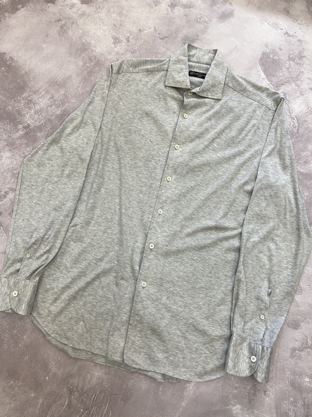 Corneliani Vintage Corneliani Cotton Plain Weekday Shirt Long Sleeve Size US M / EU 48-50 / 2 - 2 Thumbnail