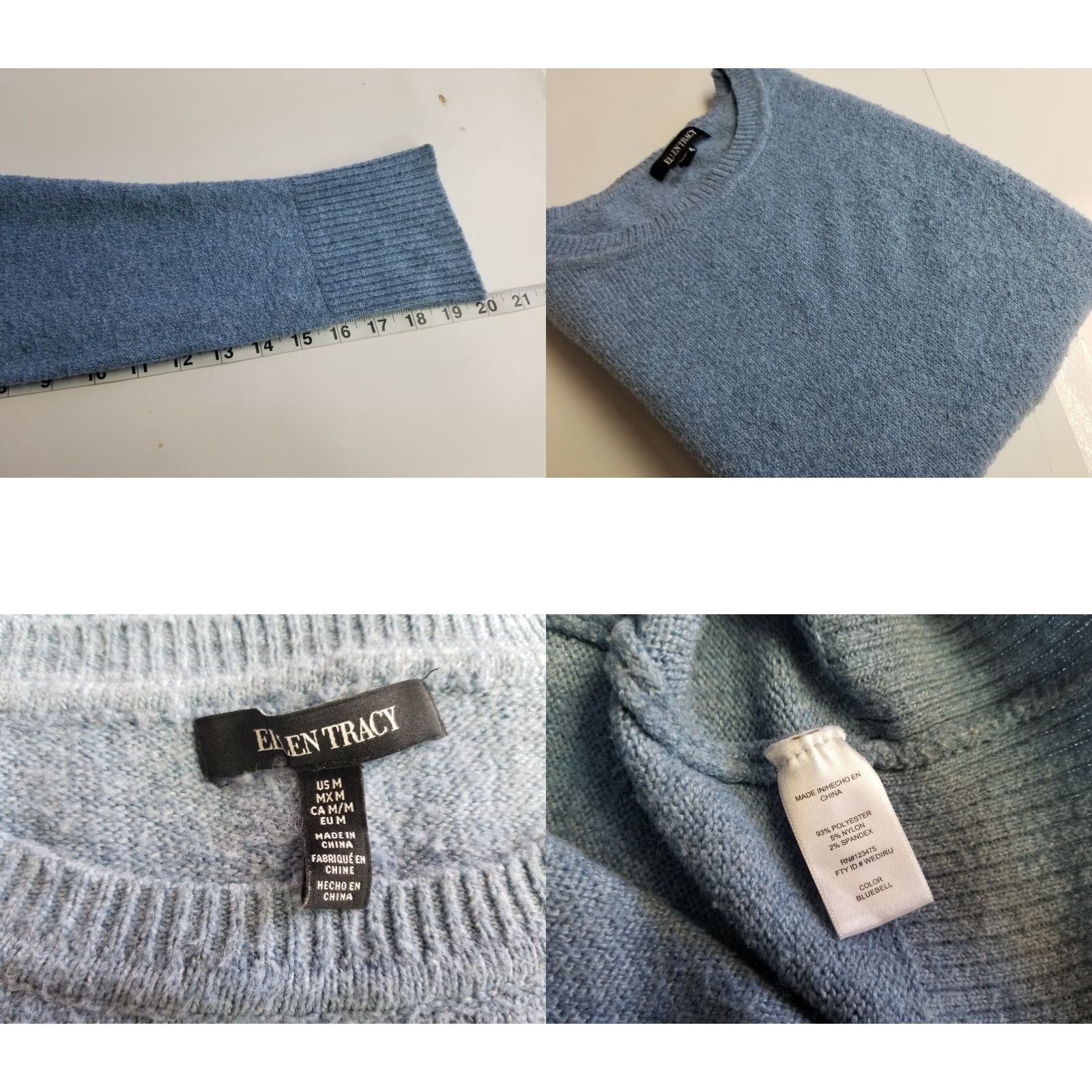 Ellen Tracy **Ellen Tracy Women's Blue Long Sleeve M Pullover Sweater** User: Ellen Tracy Women's Blue Long Sleeve M Pullover Sweater Size M / US 6-8 / IT 42-44 - 8 Thumbnail