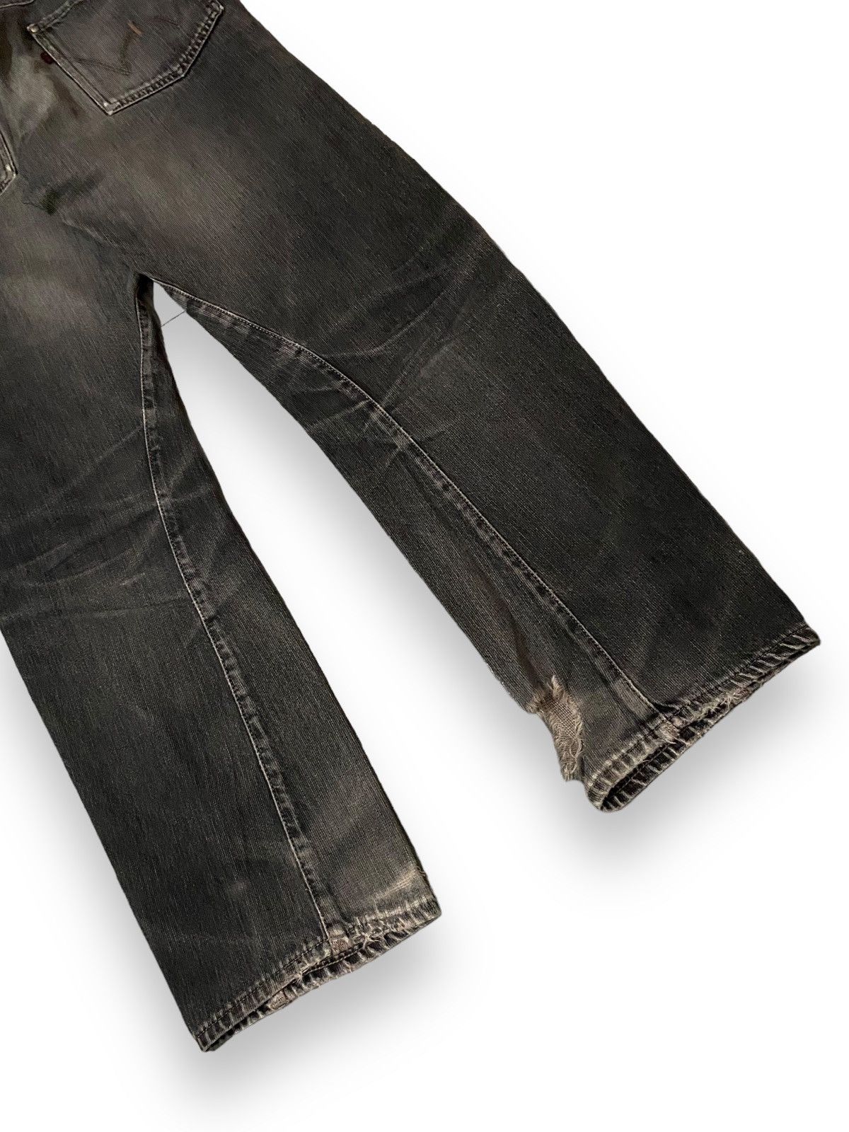 Edwin × Japanese Brand × Le Grande Bleu (L.G.B.) Vintage Edwin E Function Black Faded Curved Leg Jeans Pants Size US 31 - 8 Thumbnail