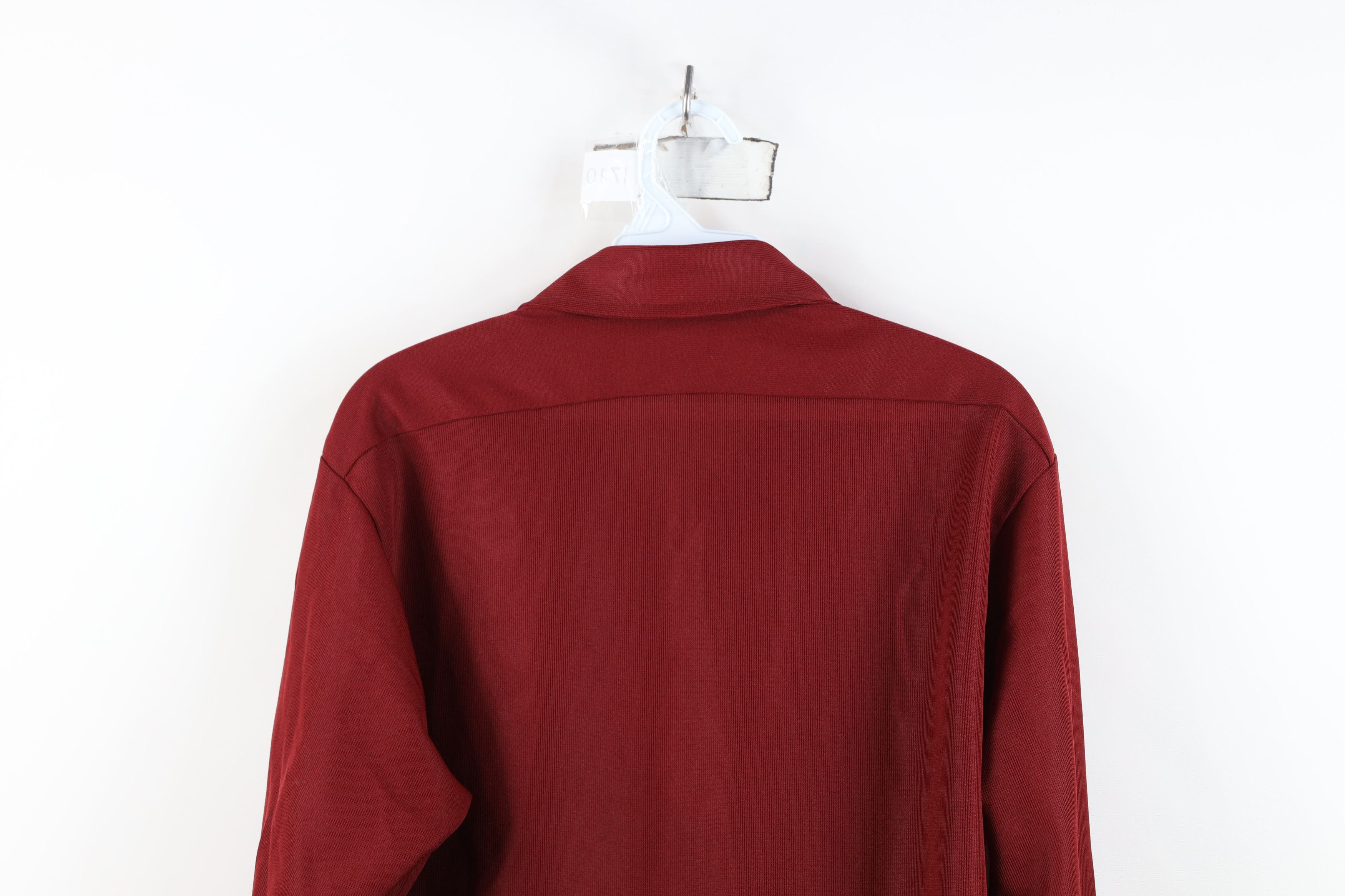 Vintage Vintage 70s Streetwear Knit Collared Button Shirt Red USA Size US M / EU 48-50 / 2 - 11 Thumbnail