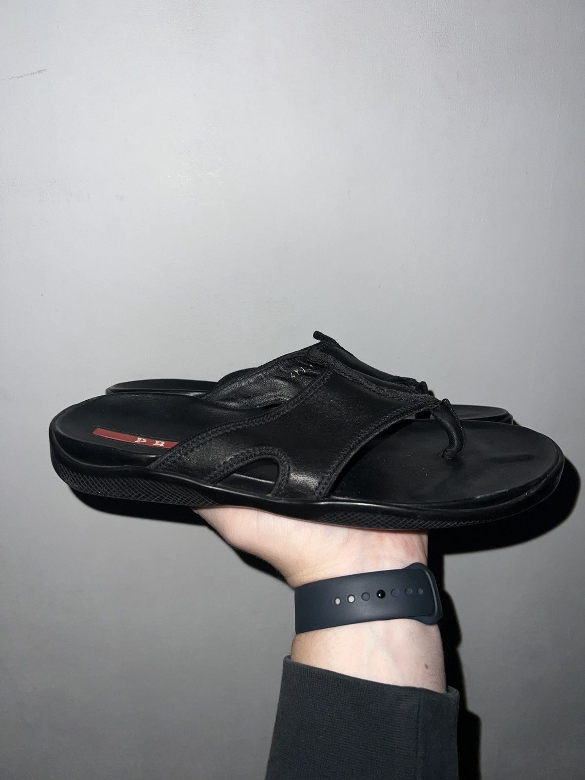 Prada Prada Red Label Leather Slides Slippers Size US 6 / EU 39 - 2 Thumbnail