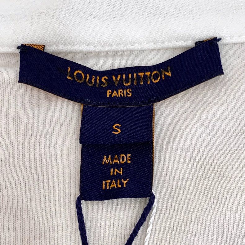 Louis Vuitton Louis Vuitton 22 white logo print chain cotton stand-up sh Size S / US 4 / IT 40 - 6 Thumbnail