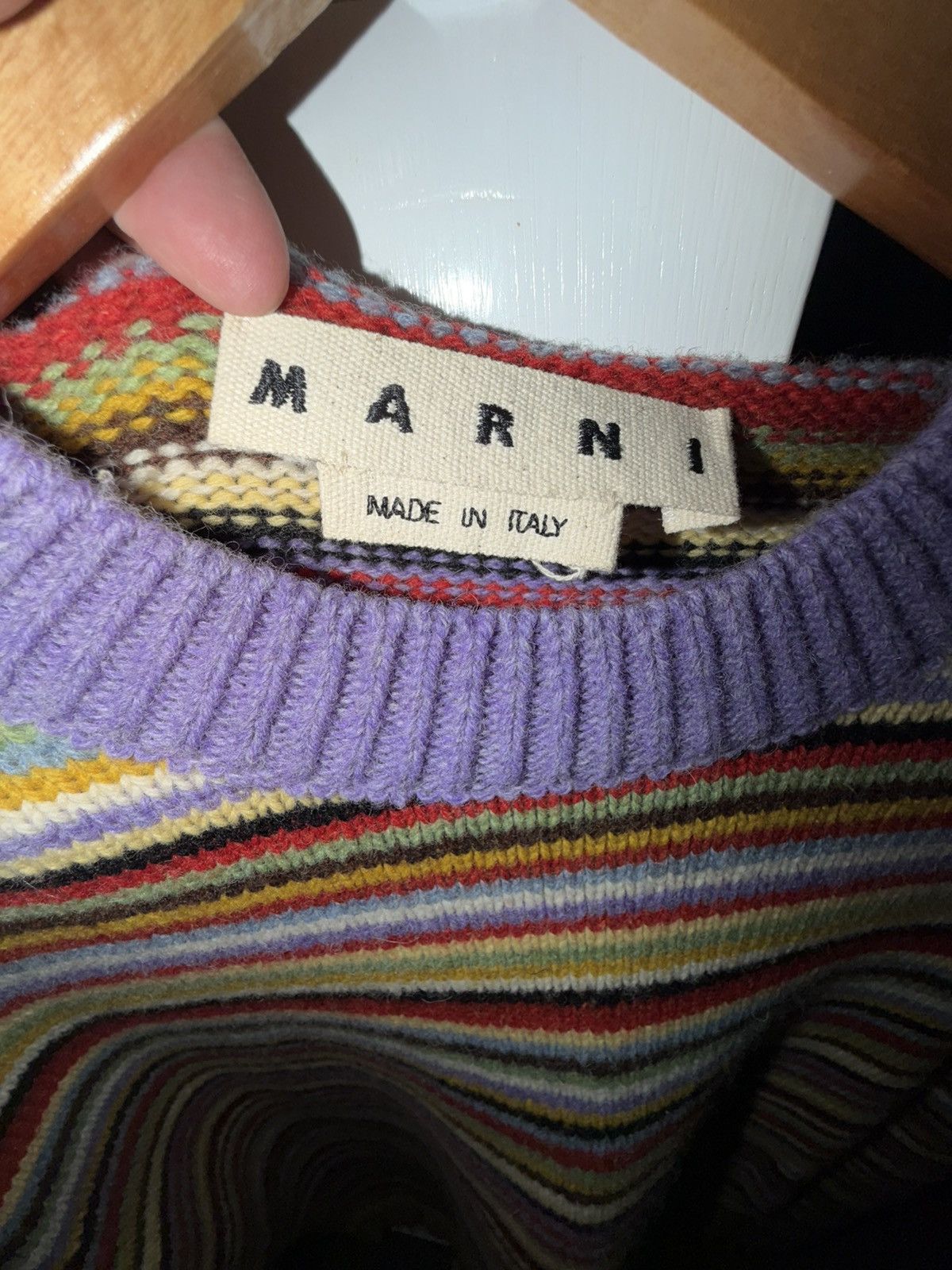 Marni Marni Multicolour Striped Distressed Knit Sweater Size US M / EU 48-50 / 2 - 5 Thumbnail
