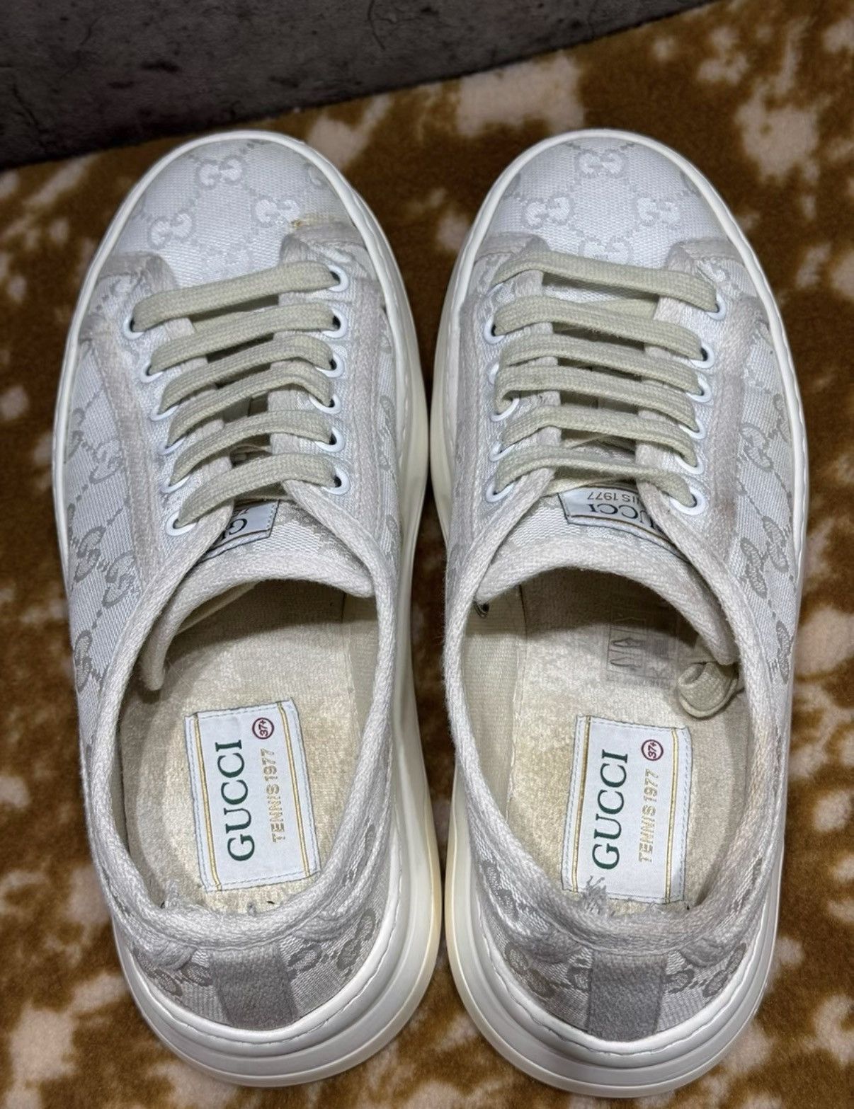 Gucci Gucci Low Top Monogram Embroidery Platform Sneakers K37 Size US 7.5 / IT 37.5 - 6 Thumbnail