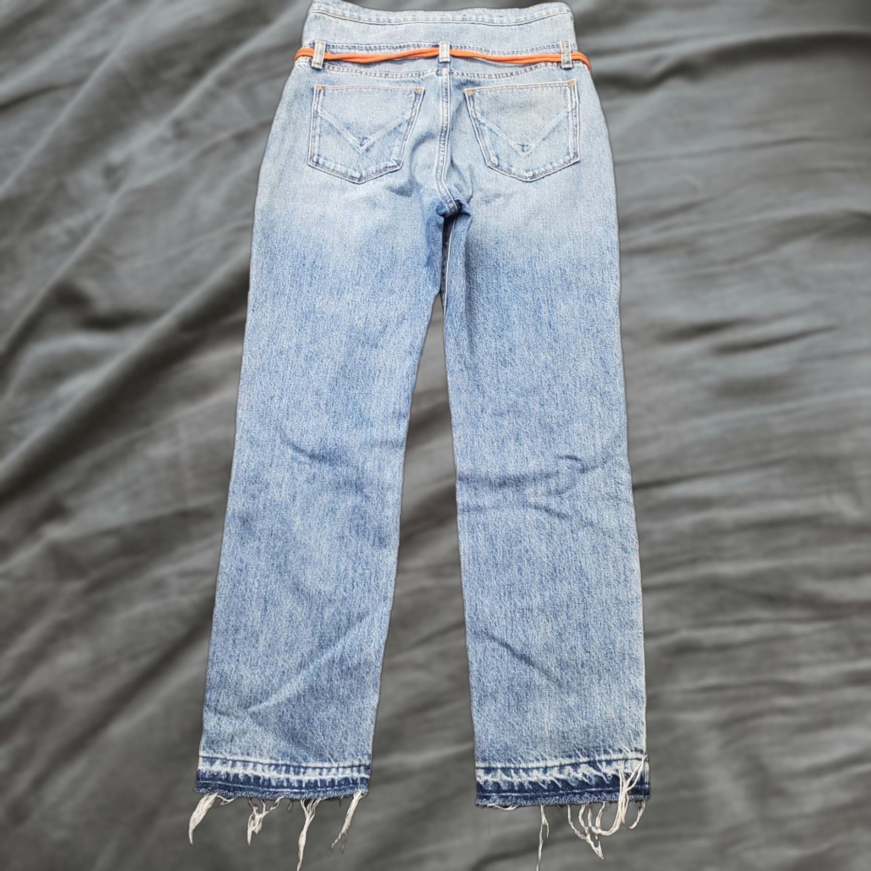 Hudson Hudson Womens Jeans 24 Blue Denim Distressed High Waist Boyfriend 5-Pocket 100% Cotton Regular Mens Womens Girls Size 42" / US 20 - 1 Thumbnail