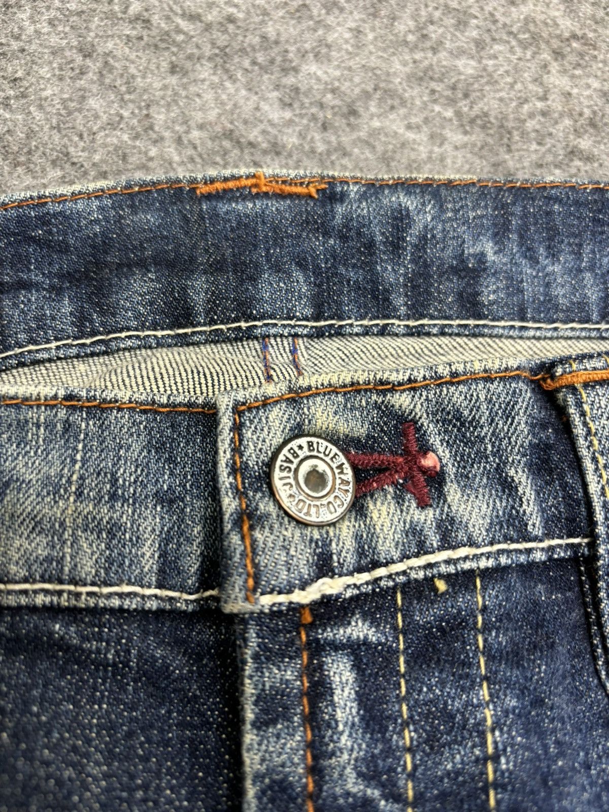 Japanese Brand 💥Super Flare💥Vtg 90s Style Blue Way StoneWash Denim F472 Size US 32 / EU 48 - 5 Thumbnail