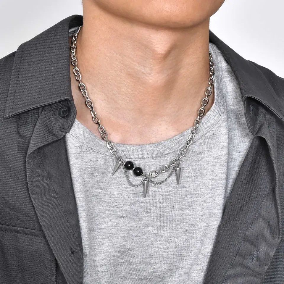Jewelry Cool Cone Charm Necklaces in Silver, Men's