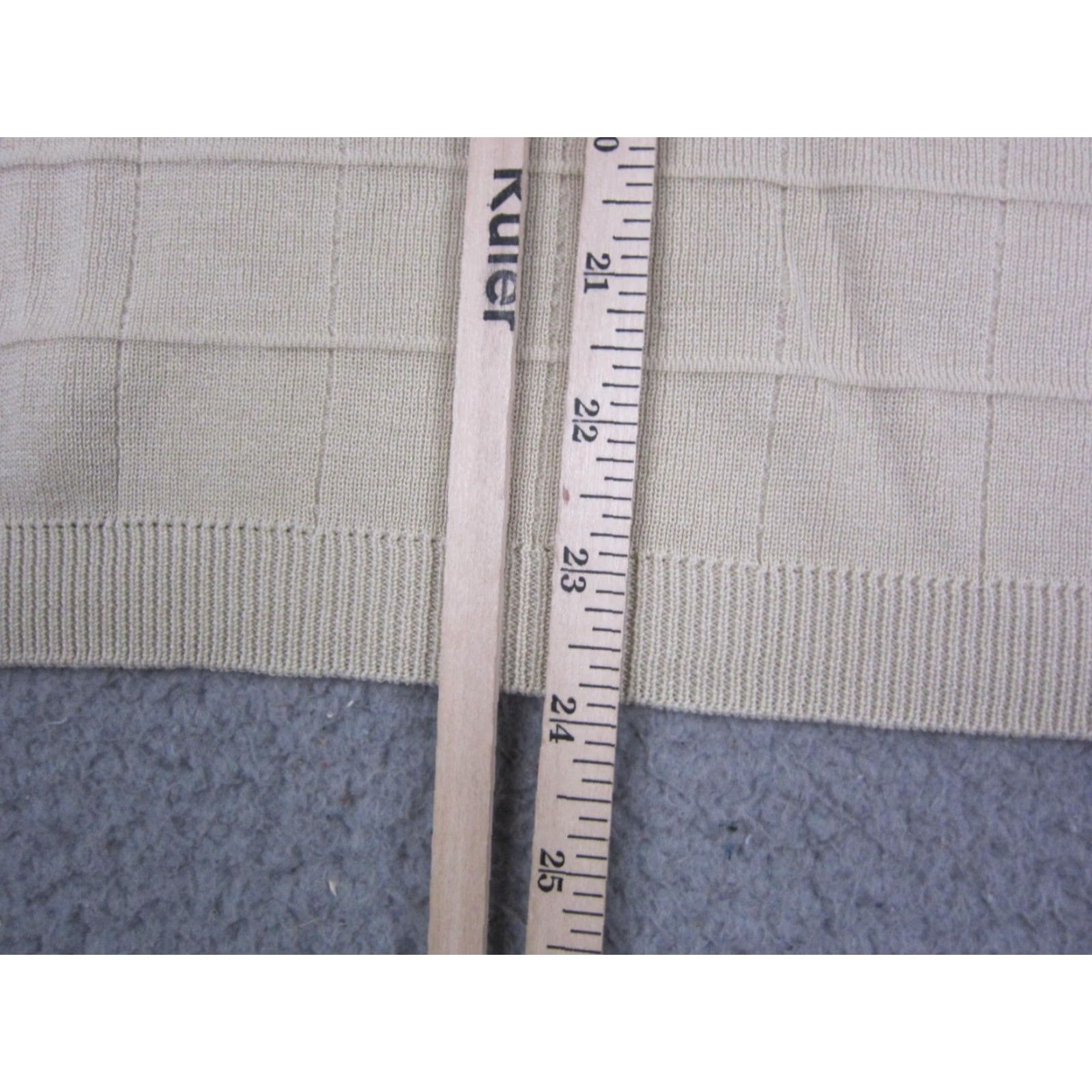 Vintage Vintage Cezani Sweater Mens Large Creme Silk Cotton Windowpane Knit Short Sleeve Size US L / EU 52-54 / 3 - 6 Thumbnail