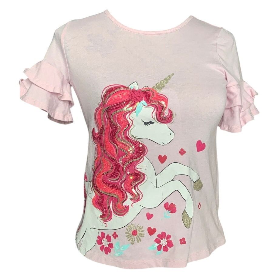 Isaac Mizrahi Isaac Mizrahi Girls' Sequin Unicorn Top Pink Size 12 Large Size L / US 10 / IT 46 - 1 Thumbnail