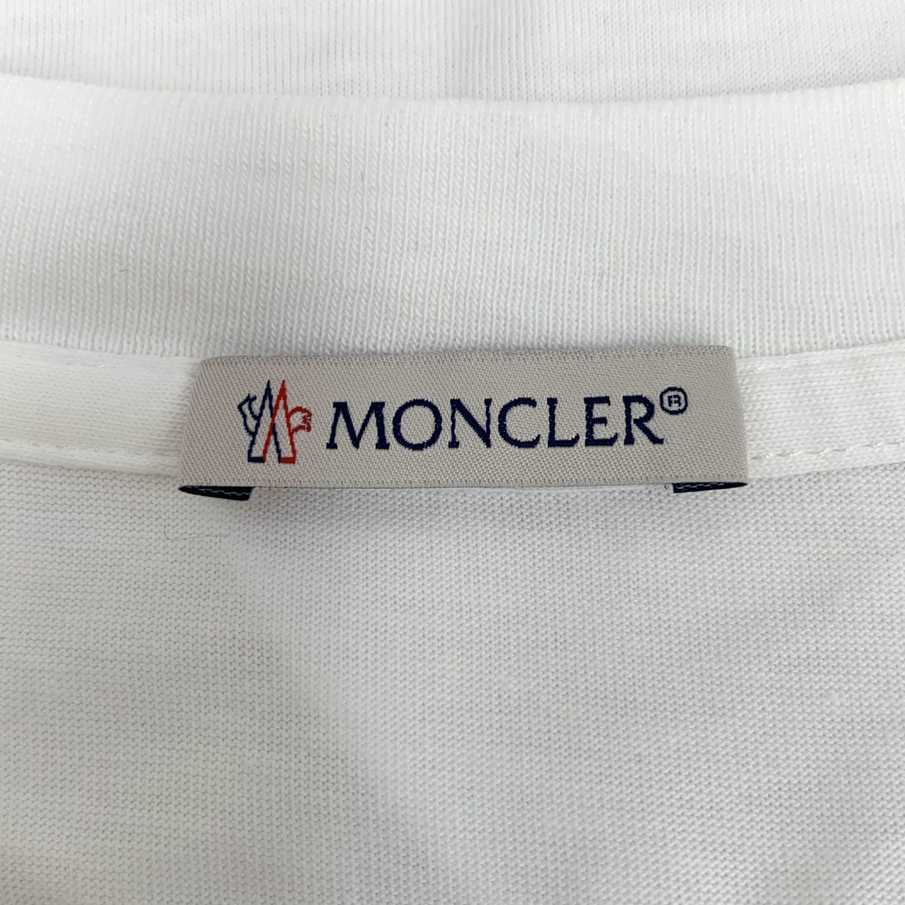 Moncler Moncler Tee – White Logo Crystal Cotton (Size S) Size S / US 4 / IT 40 - 2 Thumbnail