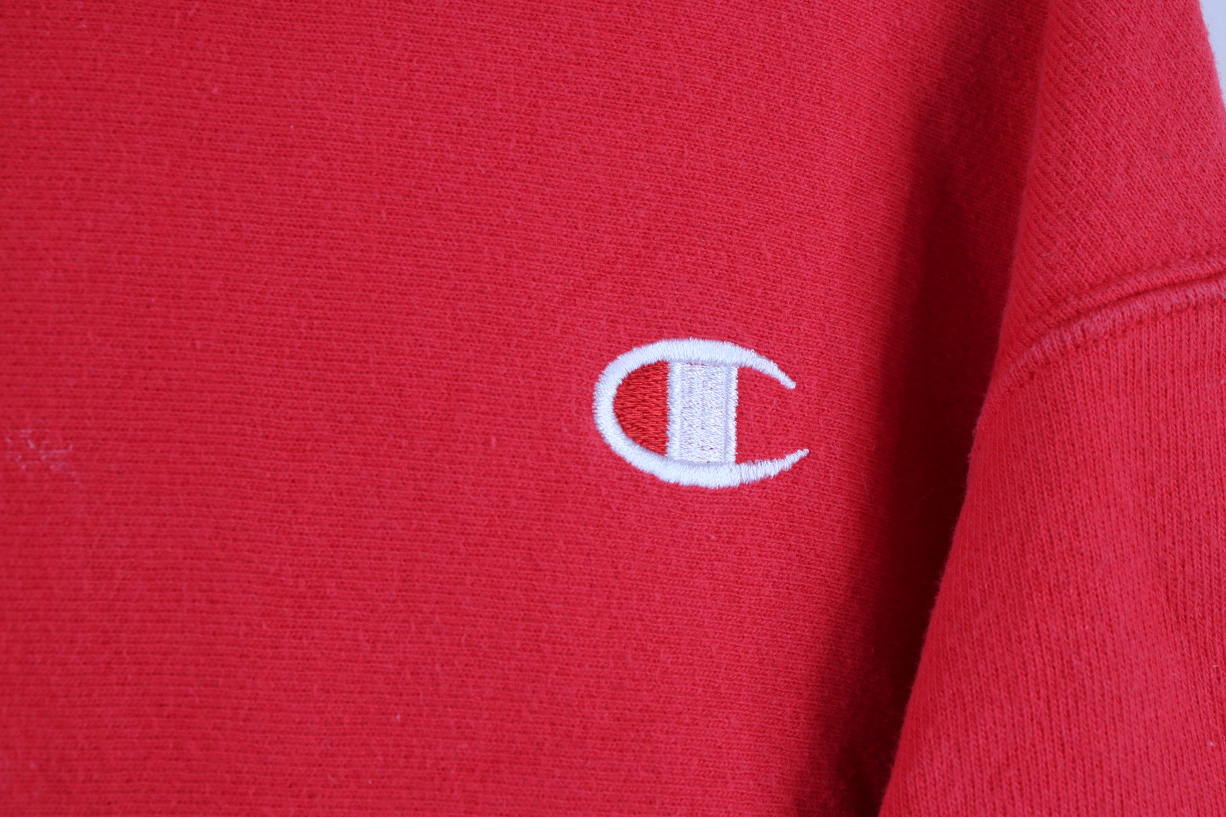 Champion × Vintage Vintage Y2K Champion Reverse Weave Hoodie Sweatshirt Red Size S / US 4 / IT 40 - 4 Thumbnail