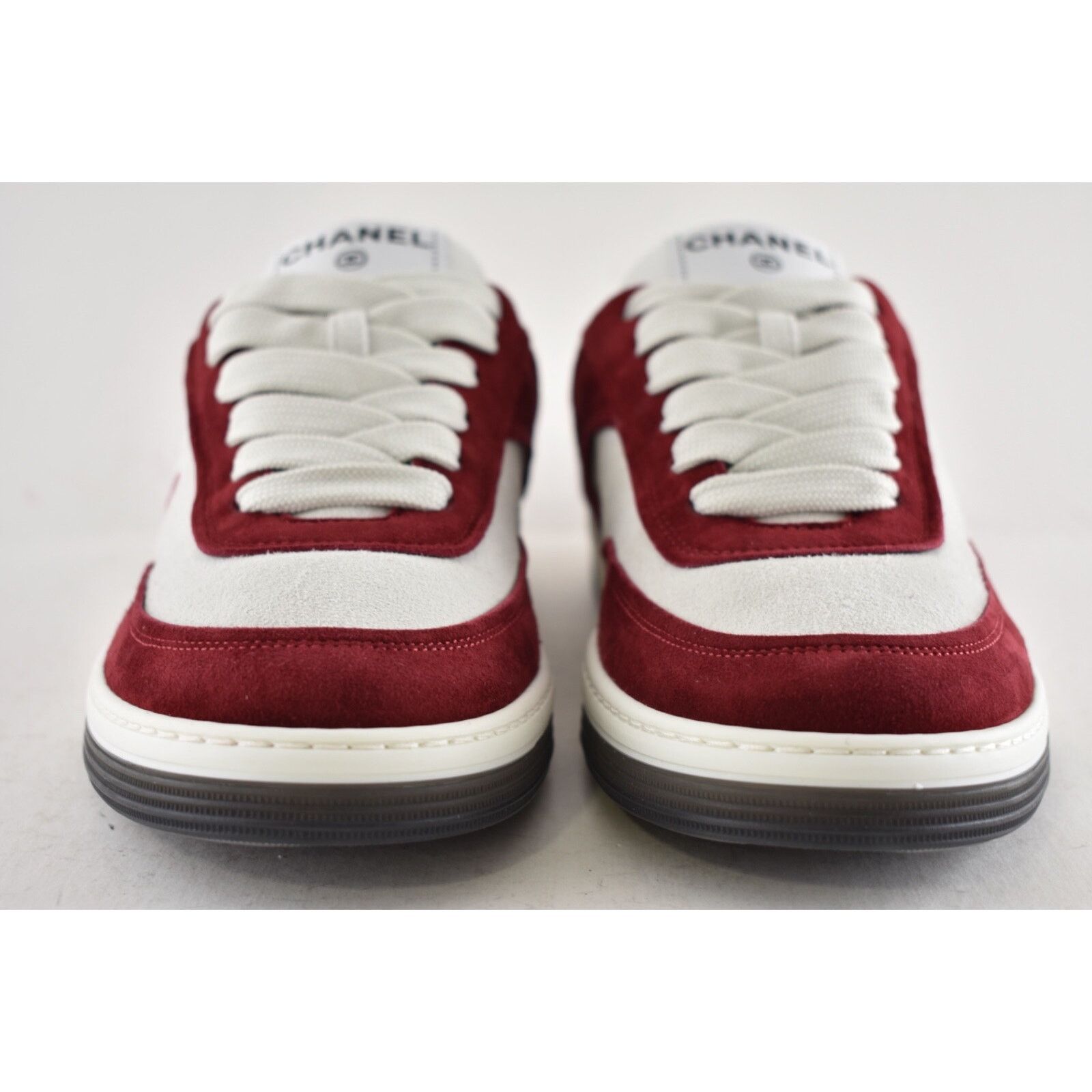 Chanel Chanel 23P Burgundy Suede Flat Lace Up Runner Sneaker 38.5 Size US 8.5 / IT 38.5 - 9 Thumbnail
