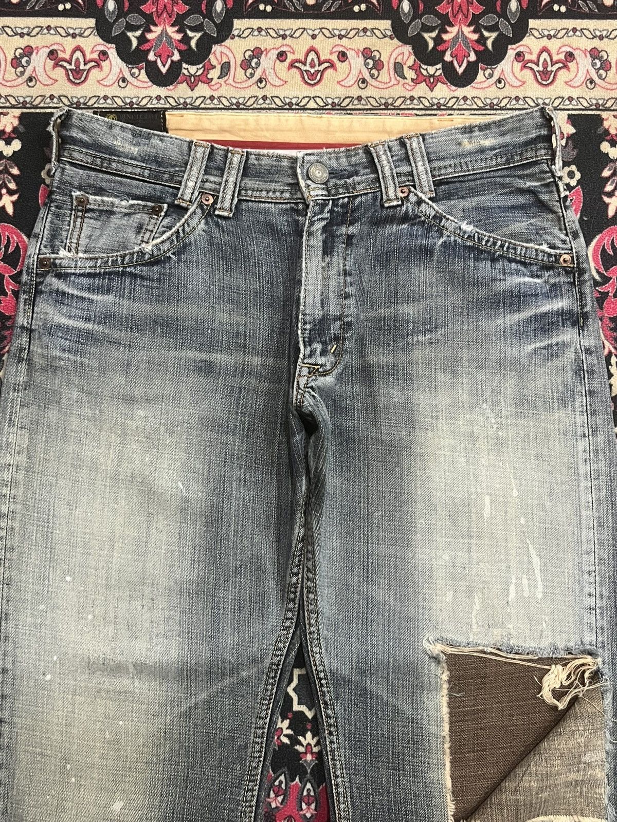 Japanese Brand Vintage Japanese Denim Craft Blowout Distressed Loose Jeans Size US 33 - 4 Thumbnail