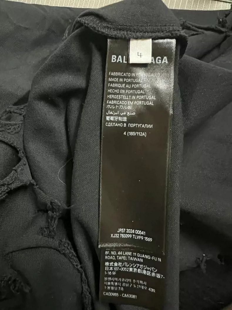 Balenciaga Balenciaga Distressed Black Short Sleeve Shirt-2506 Size US L / EU 52-54 / 3 - 4 Thumbnail