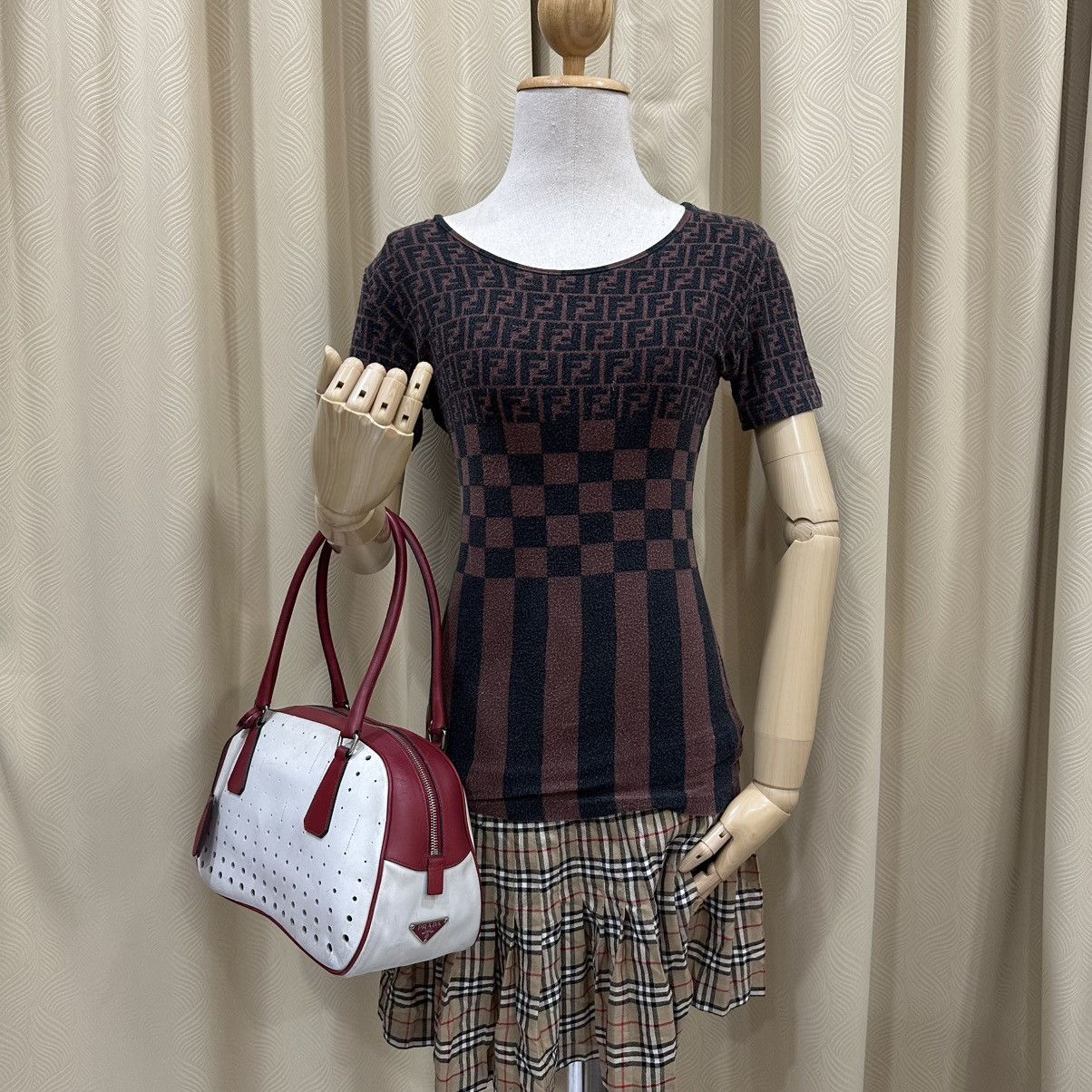 Prada PRADA VINTAGE 2000’s BOWLING BAG PERFORATED LEATHER Size ONE SIZE - 1 Thumbnail