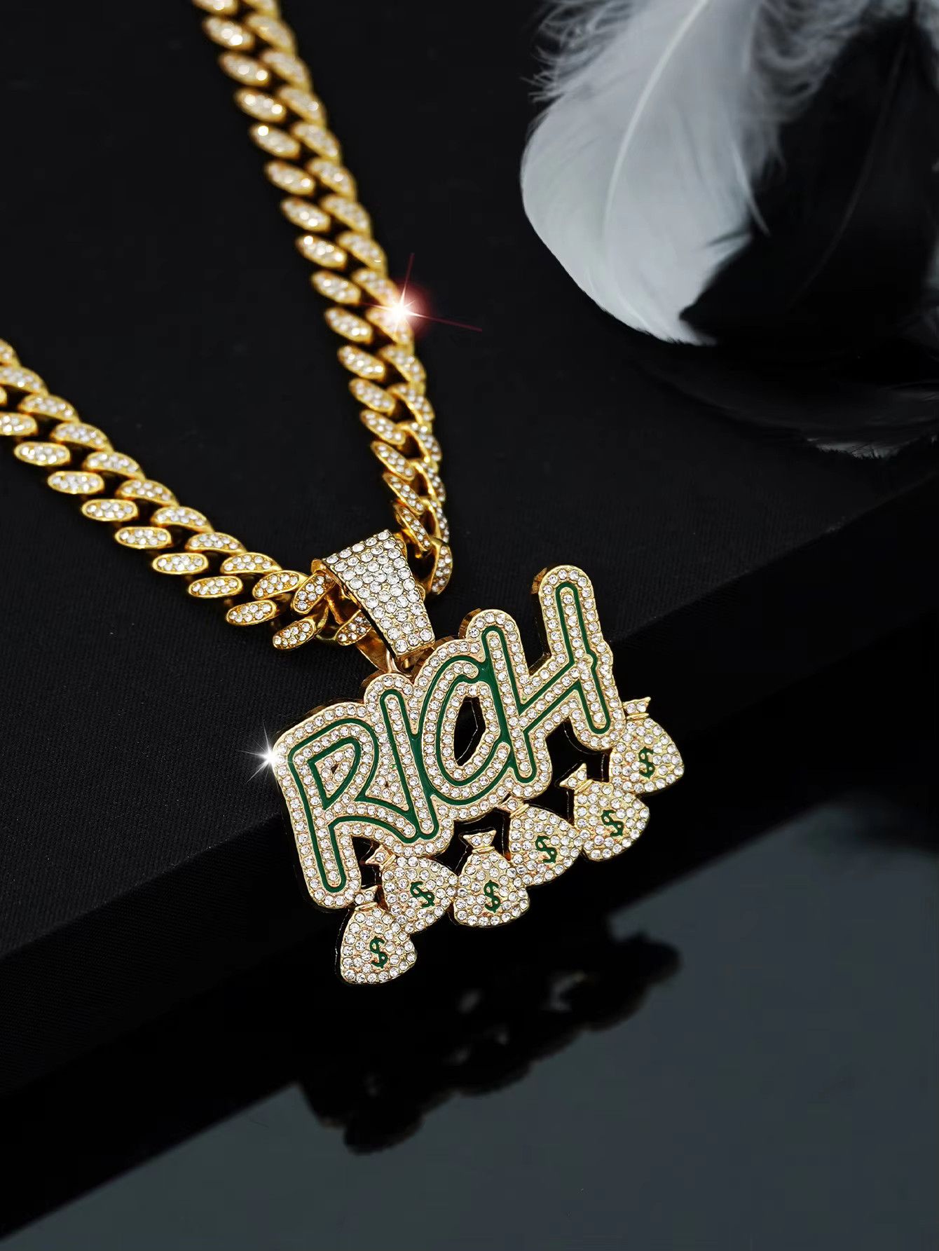 Jewelry Creative Money Bag RICH Pendant Necklace Size ONE SIZE - 2 Thumbnail