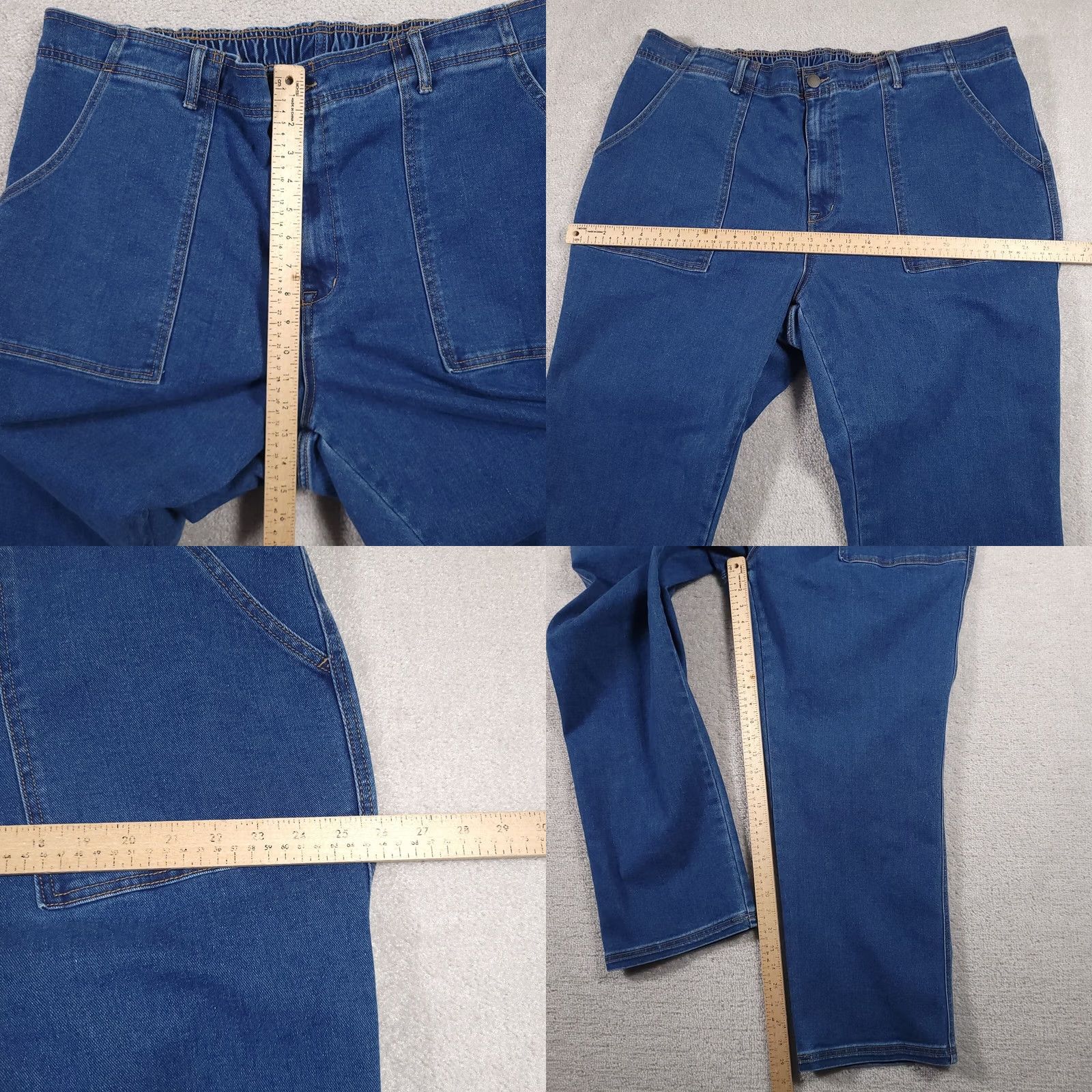 Vintage Knox Rose Jeans Women's 2X Plus Elastic Waist Straight Medium Wash 44X30 Jeans Size 40" / US 18 - 8 Thumbnail