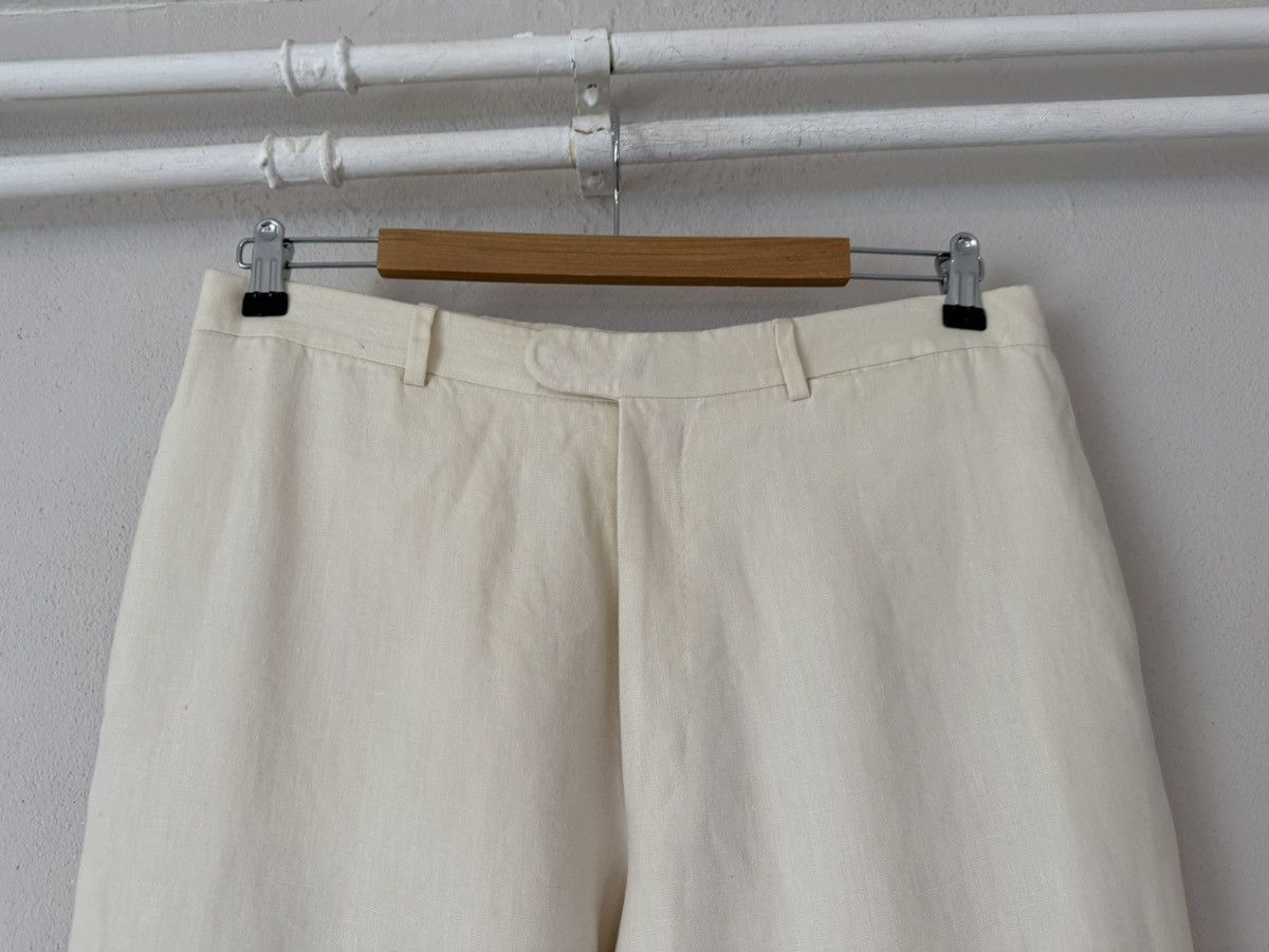 Hermes Hermès Ivory Linen Trousers with Cuffed Hem Size US 38 / EU 54 - 2 Thumbnail