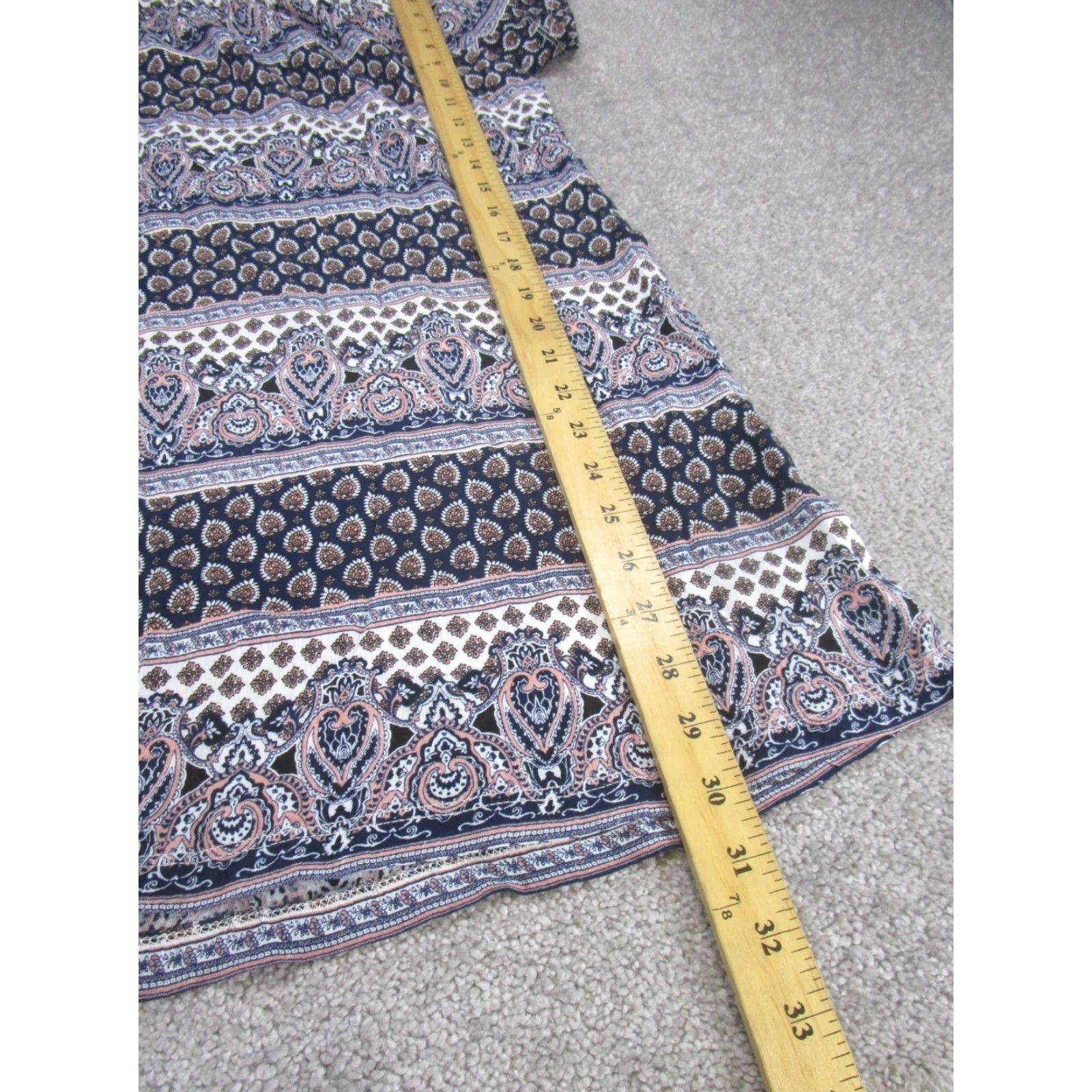Vintage VINTAGE Abbeline Mini Dress Womens XS Blue Paisley Short Sleeved Size 26" / US 2 / IT 38 - 4 Thumbnail