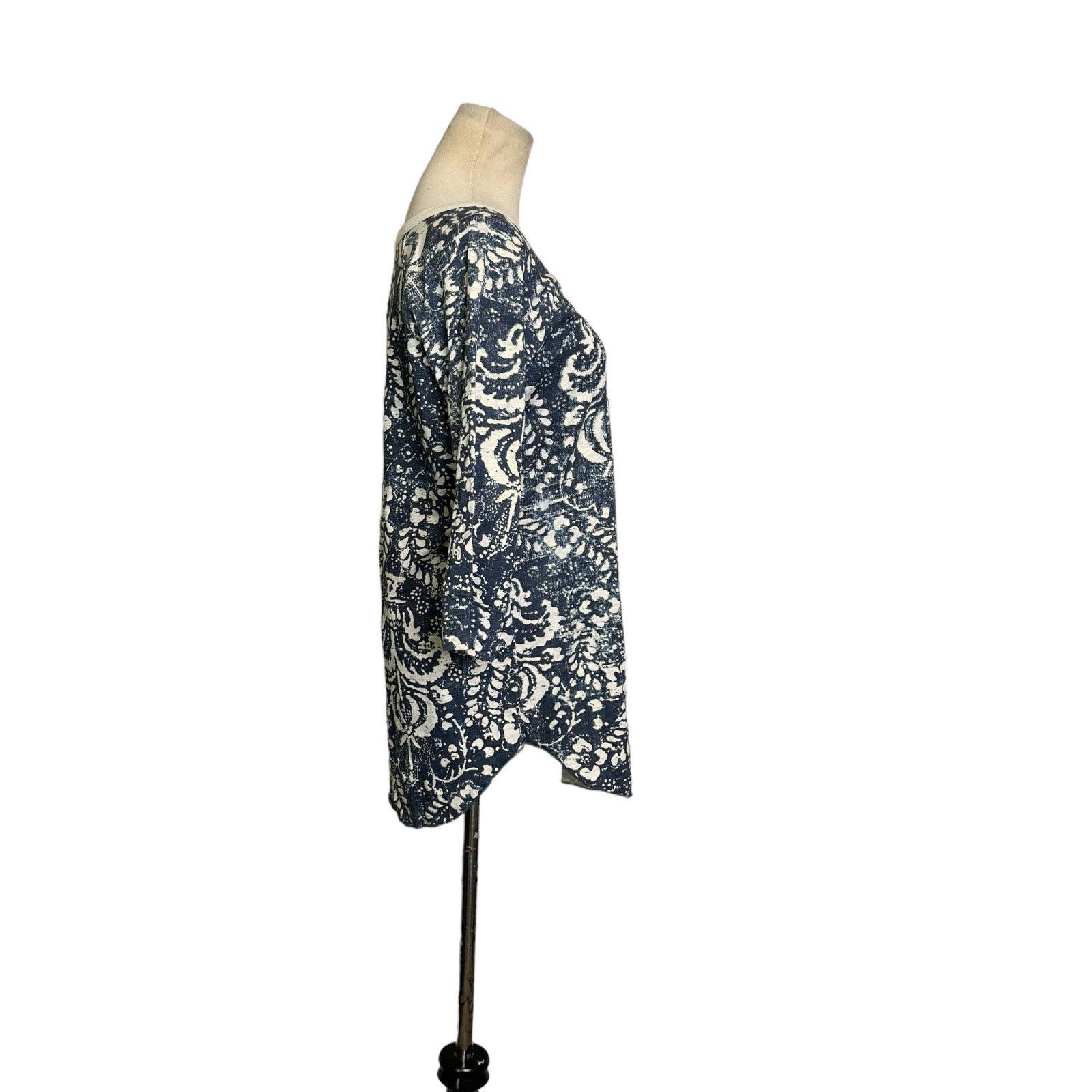Chaser Brand Chasor cream blue floral print 3/4 sleeves top size M Size M / US 6-8 / IT 42-44 - 7 Thumbnail