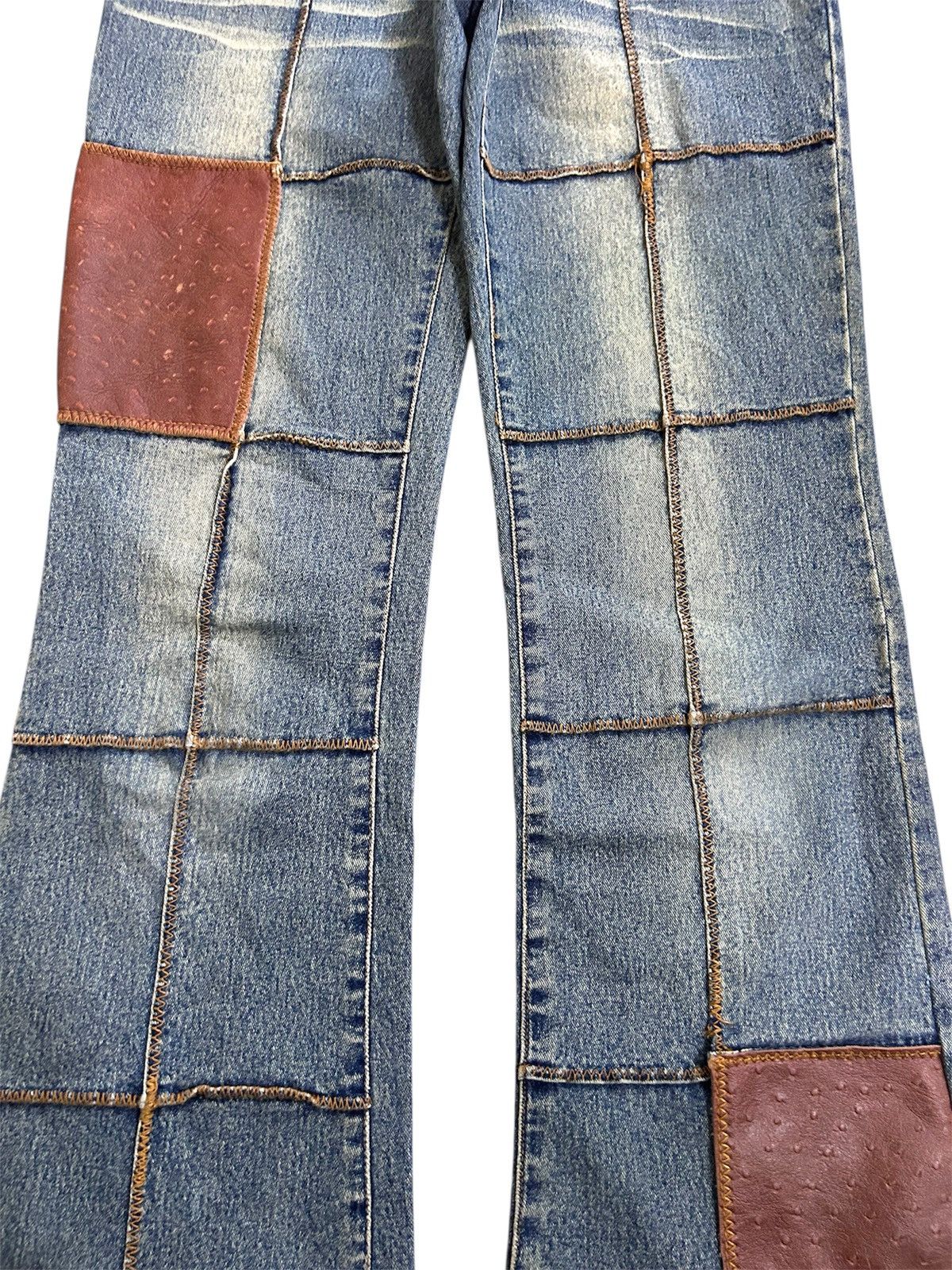 Japanese Brand × Vintage Vintage Japanese WORLD BAZAAR Patchwork Design Flare Jeans Size US 30 / EU 46 - 5 Thumbnail