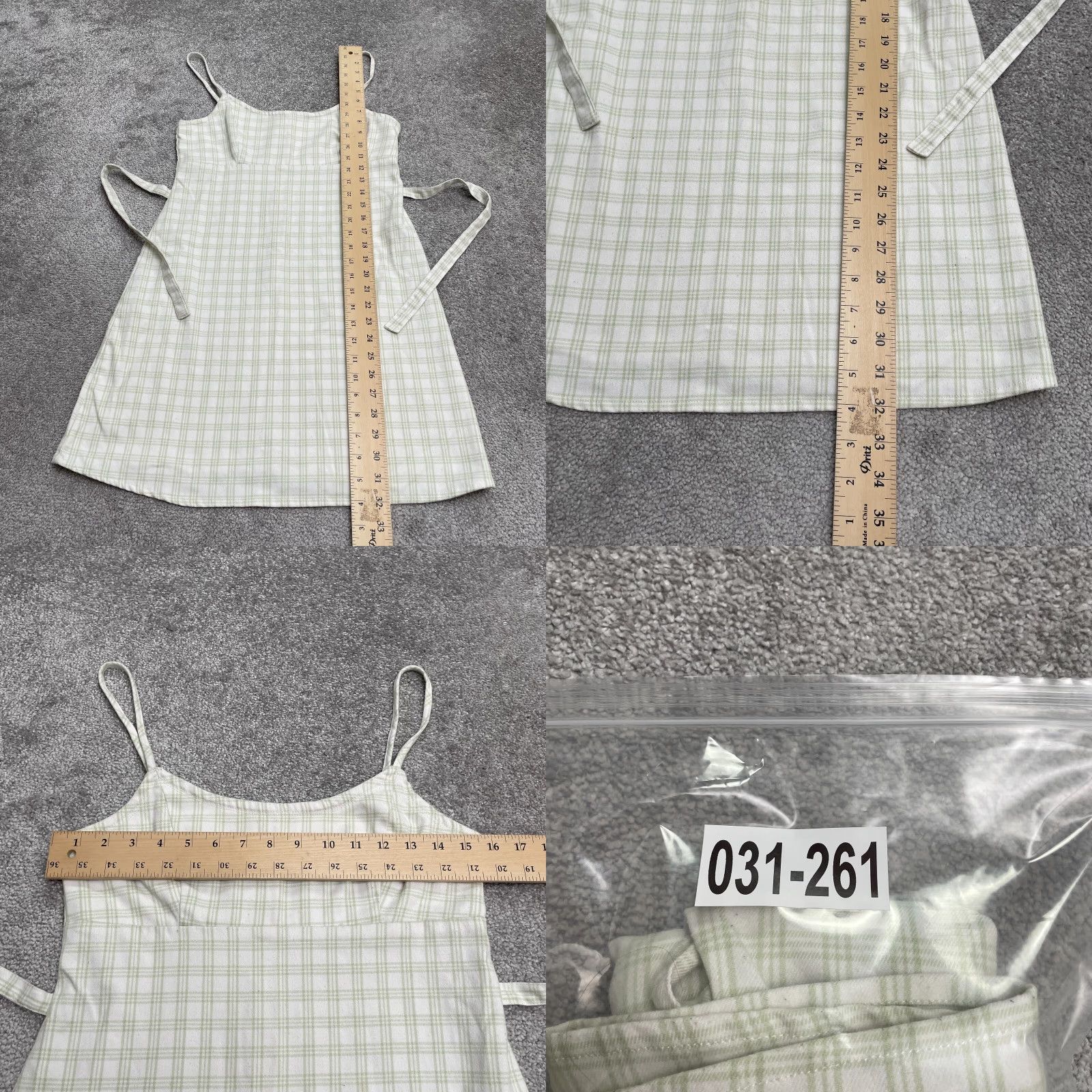 Vintage J. Galt Tank Dress Womens One Size Green White Plaid Belted Spaghetti Strap Tank Dress Dress Length: Knee Length Size ONE SIZE - 8 Thumbnail