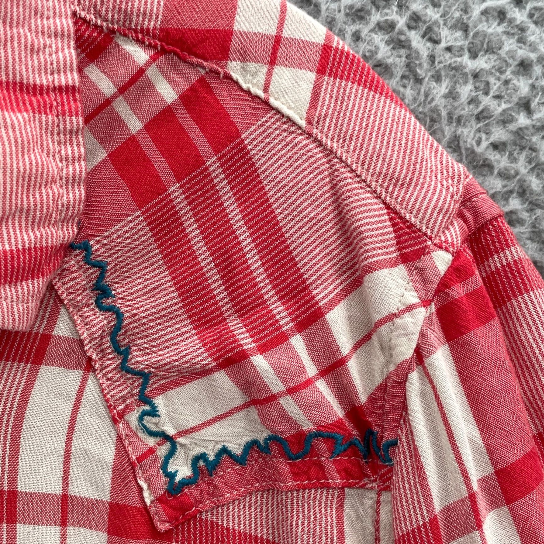 Wrangler Wrangler Shirt Women's XL Red Plaid Pearl Snap Western Cowboy Rodeo Y2k Cowgirl Vintage? Size XL / US 12-14 / IT 48-50 - 4 Thumbnail