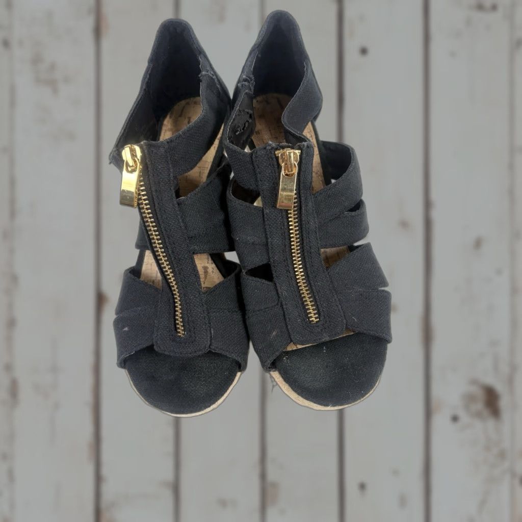 Merona Merona Black Espadrille Wedge Heels Womens Size 6.5 Open Toe Casual Summer Size US 7 / IT 37 - 1 Thumbnail