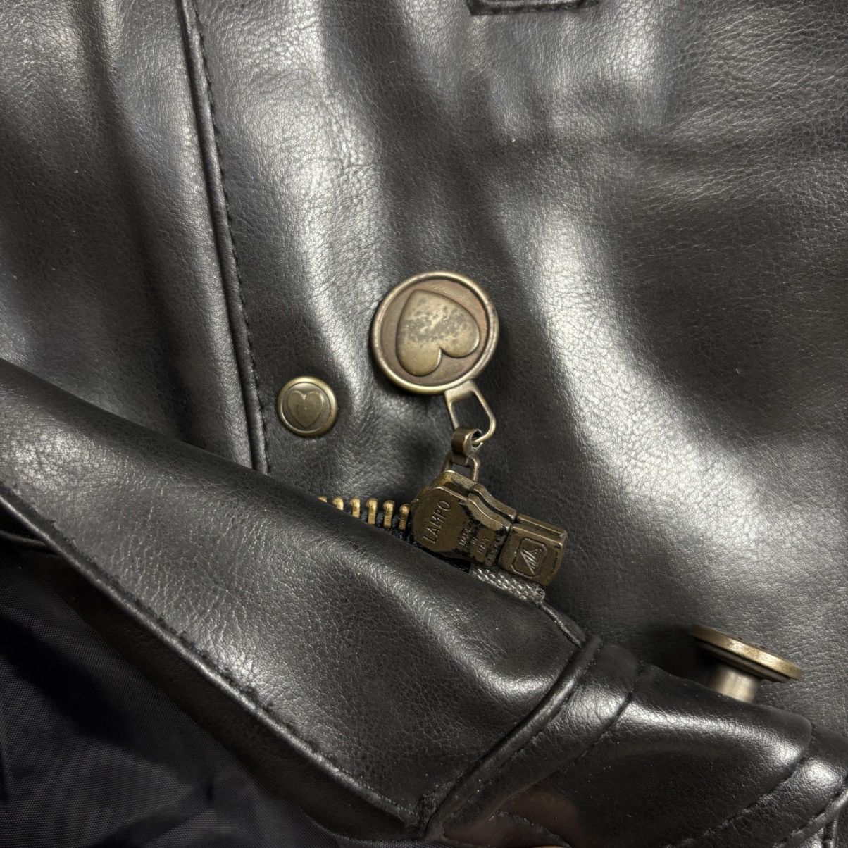 Moschino 1990s Moschino - Archive Studded Love Leather Jacket Size US M / EU 48-50 / 2 - 9 Thumbnail