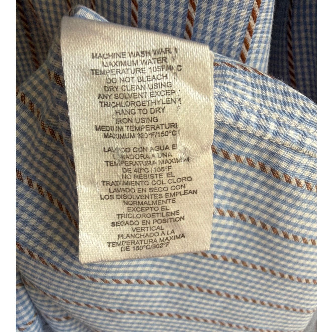 Robert Graham Robert Graham Shirt 42/16.5 L BlueWhite Brown StripsFlipCuff Size US L / EU 52-54 / 3 - 6 Thumbnail
