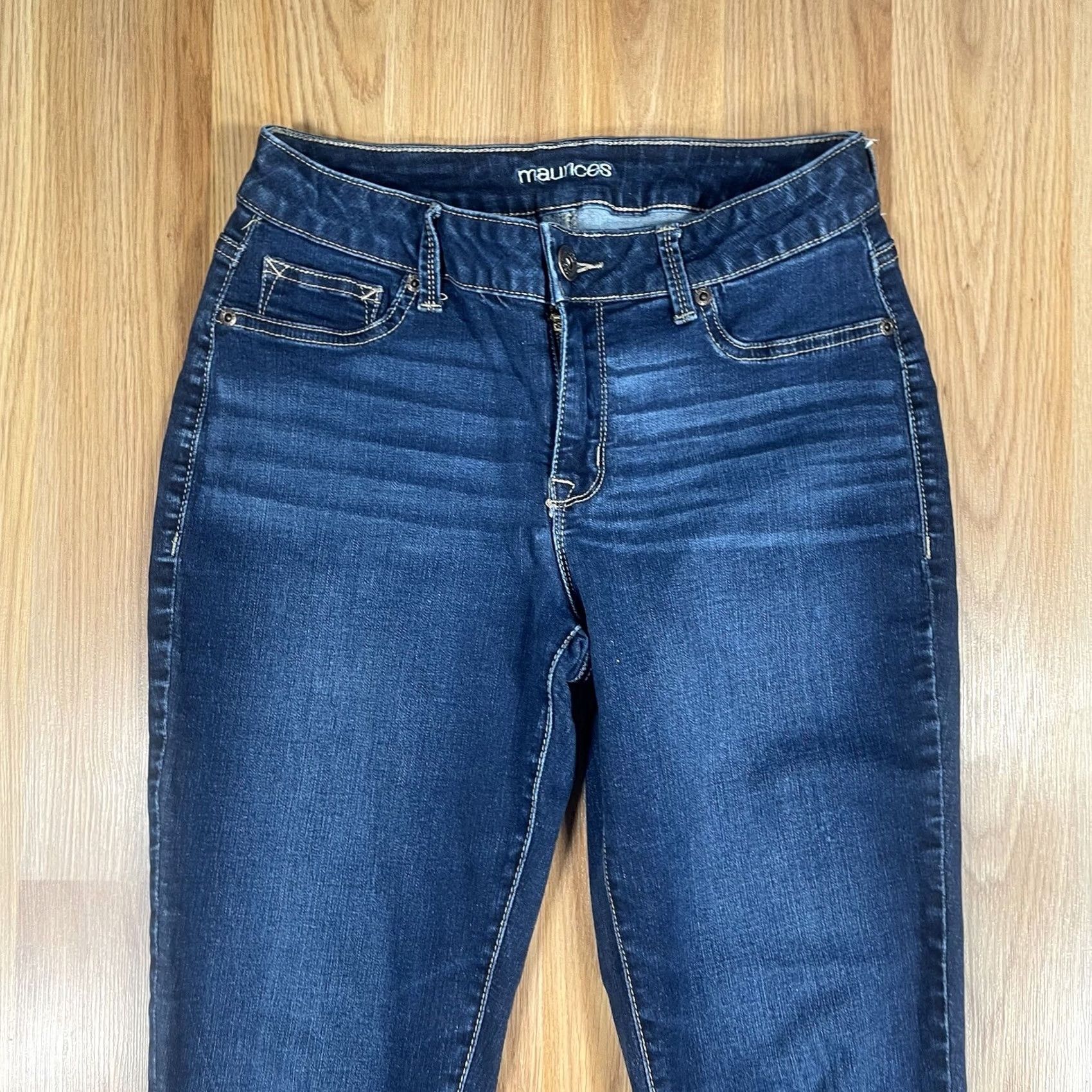 Vintage Maurices Jeans Women’s M Medium Reg Skinny Mid Rise Stretch Blue Denim Pants Size 32" / US 10 / IT 46 - 2 Thumbnail
