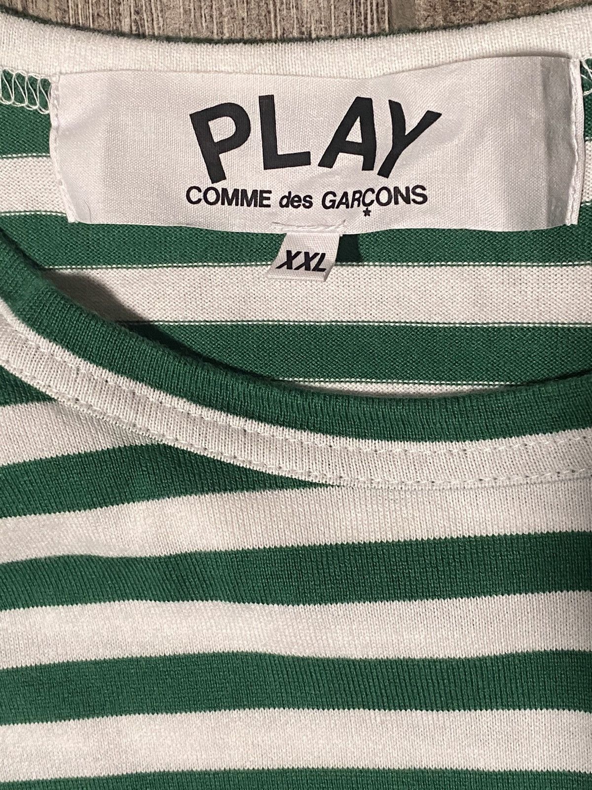 Comme des Garcons × Comme des Garcons PLAY Cdg Play Green Striped L/S Size US XXL / EU 58 / 5 - 3 Thumbnail