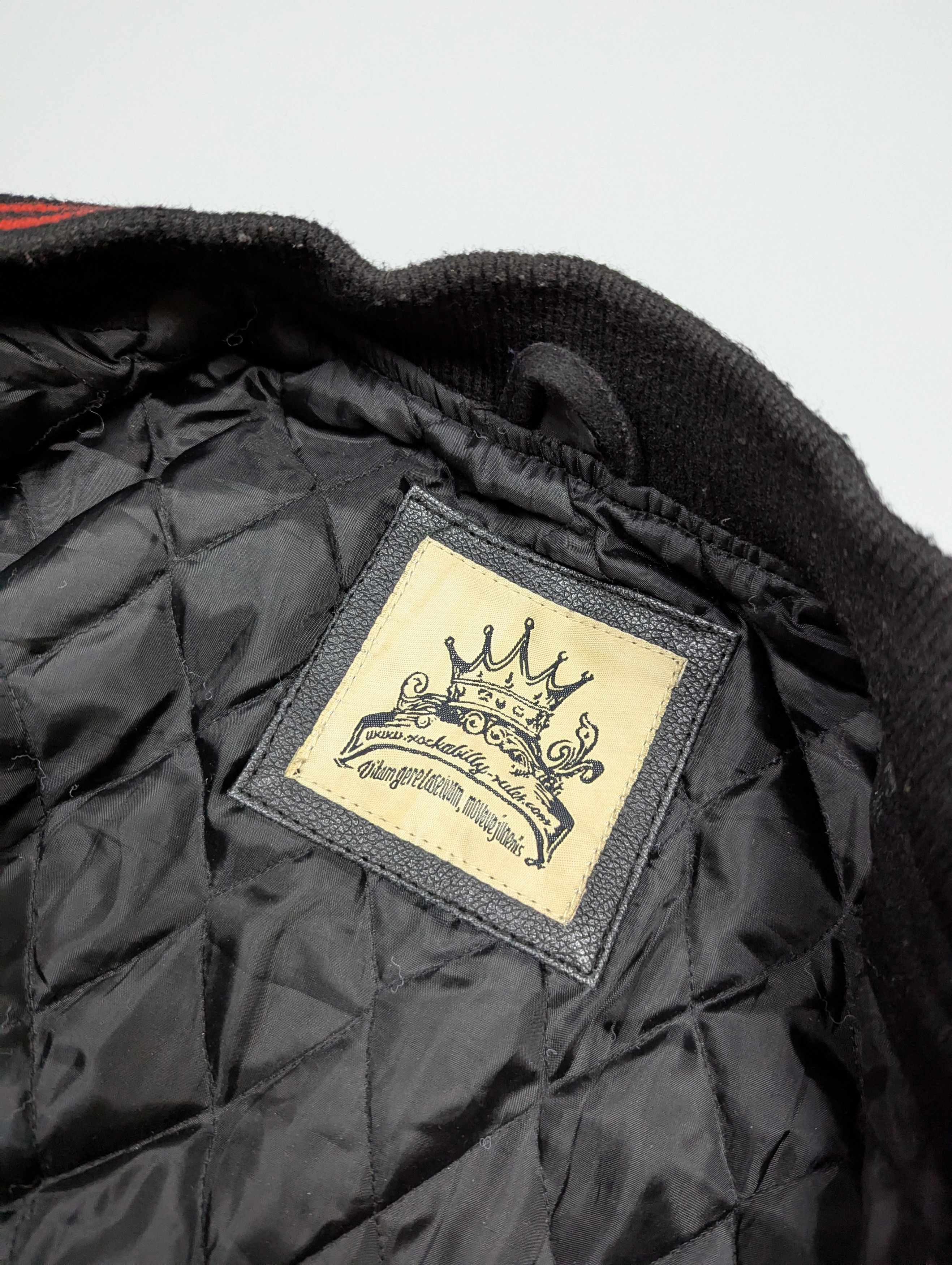 Vintage Rockabilly VTG 80s Wool Leather Black Bomber Varsity Jacket Size US L / EU 52-54 / 3 - 8 Thumbnail