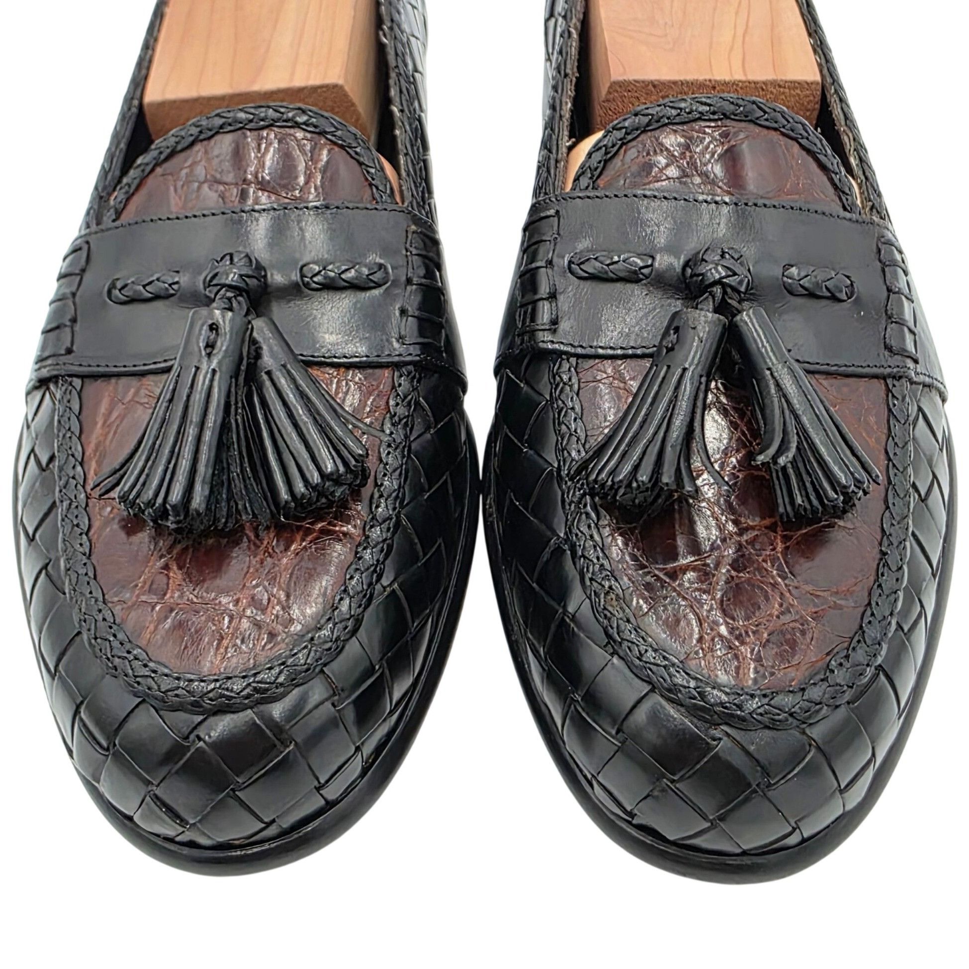 Bragano NEW Vintage Bragano Exotic Crocodile Leather Tassel Loafers Size US 8.5 / EU 41-42 - 8 Thumbnail
