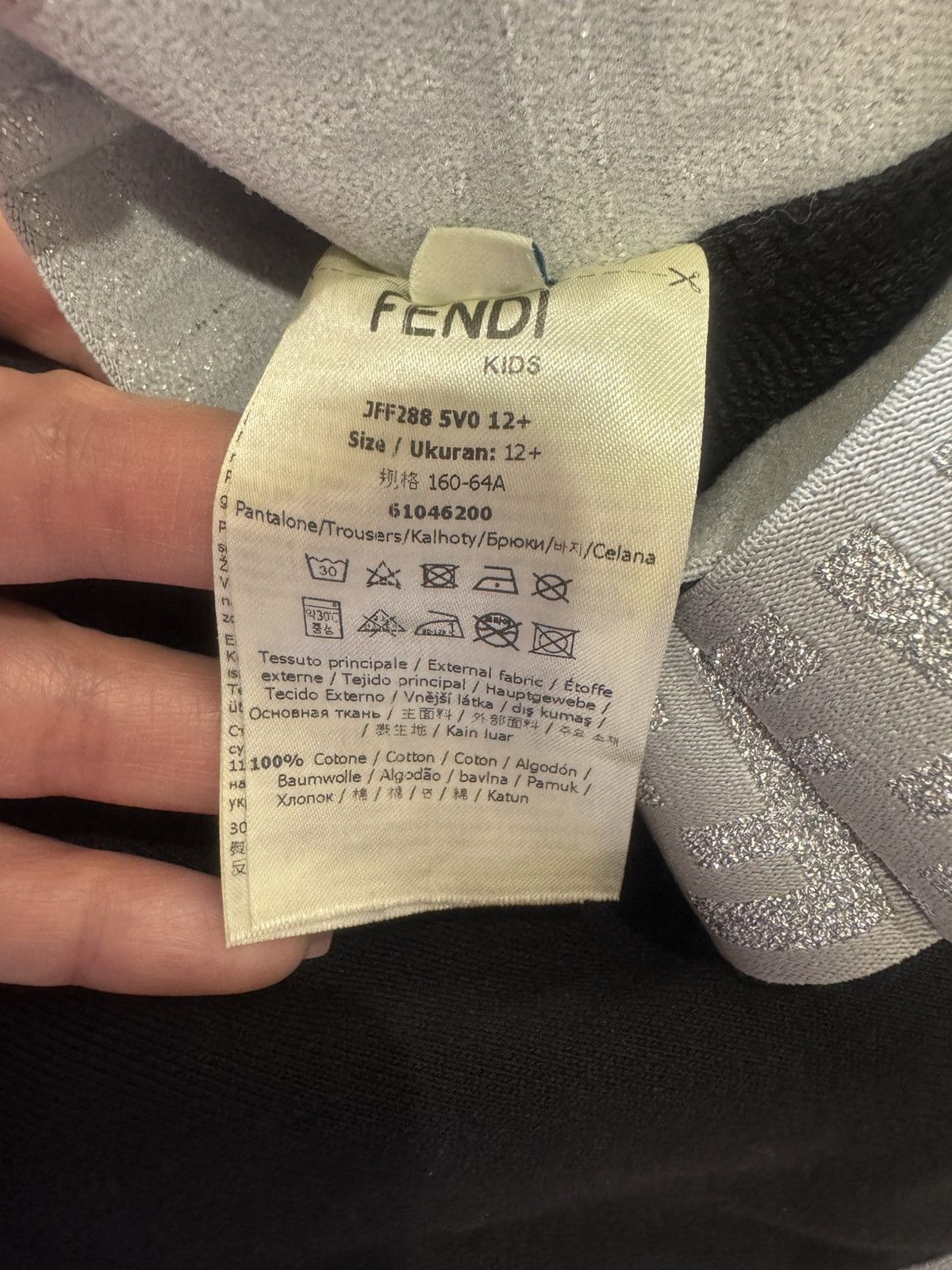 Fendi Fendi Black and Grey Logo Trouser Size Kids 12+ Size 26" / US 2 / IT 38 - 9 Thumbnail