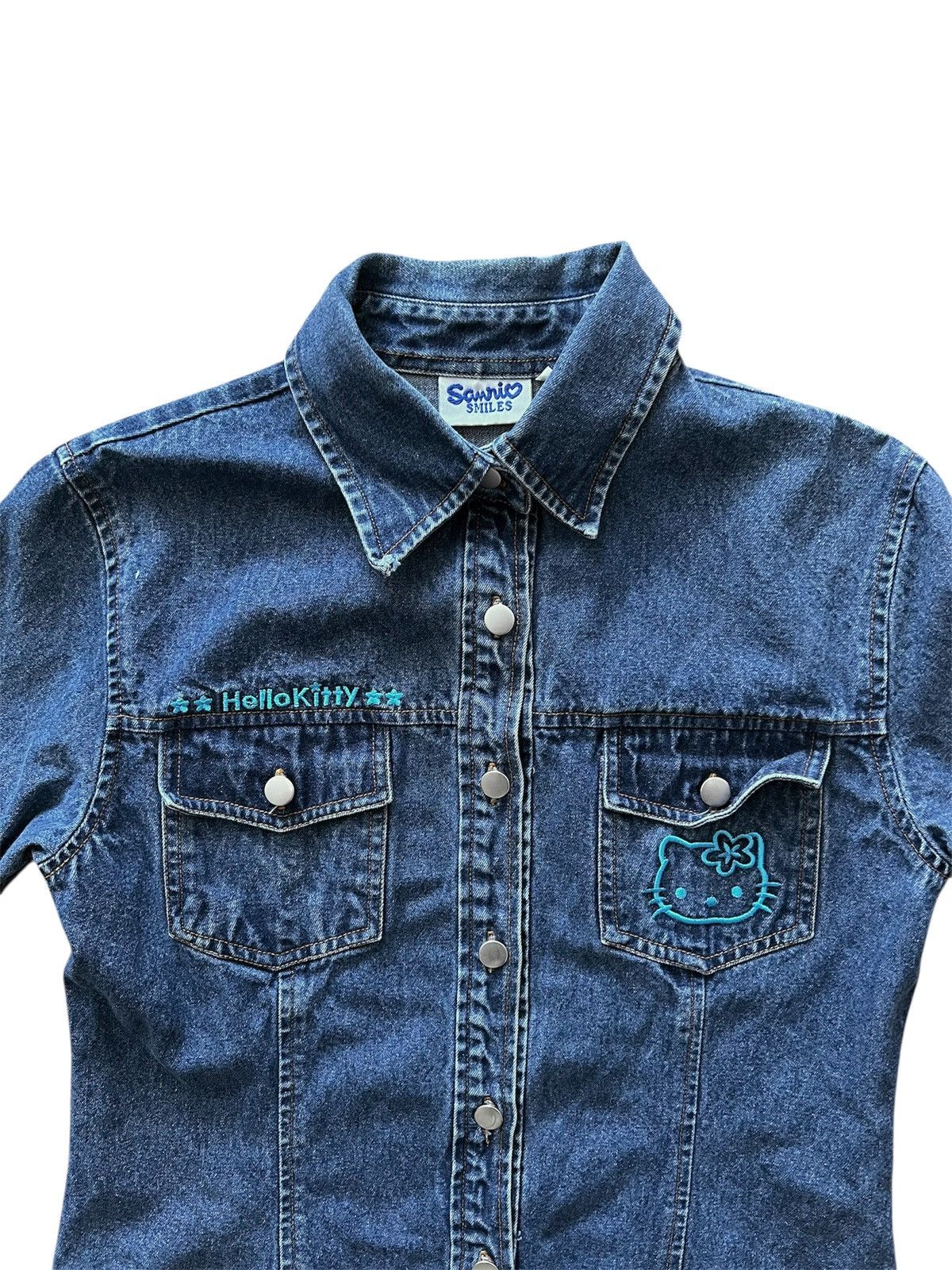 Vintage Vintage Sanrio Hello Kitty Embroidered Denim Jacket Size XXS / US 00 / IT 34 - 3 Thumbnail