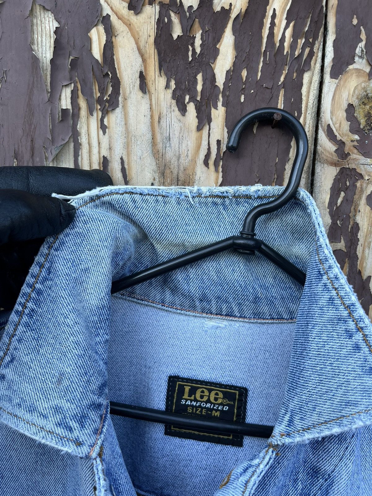 Lee Vintage Acid Bath Lee Distressed Custom Made Denim Jacket Size US L / EU 52-54 / 3 - 24 Thumbnail