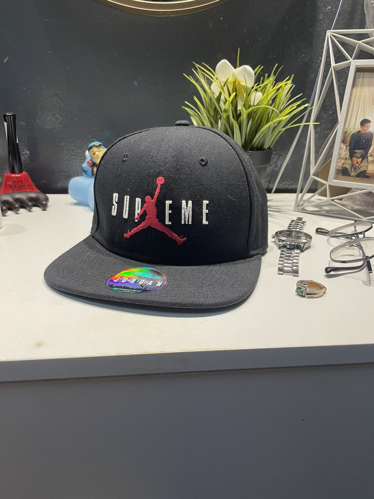Supreme Supreme FW15 Air Jordan 6-Panel Cap Black Wool | Grailed