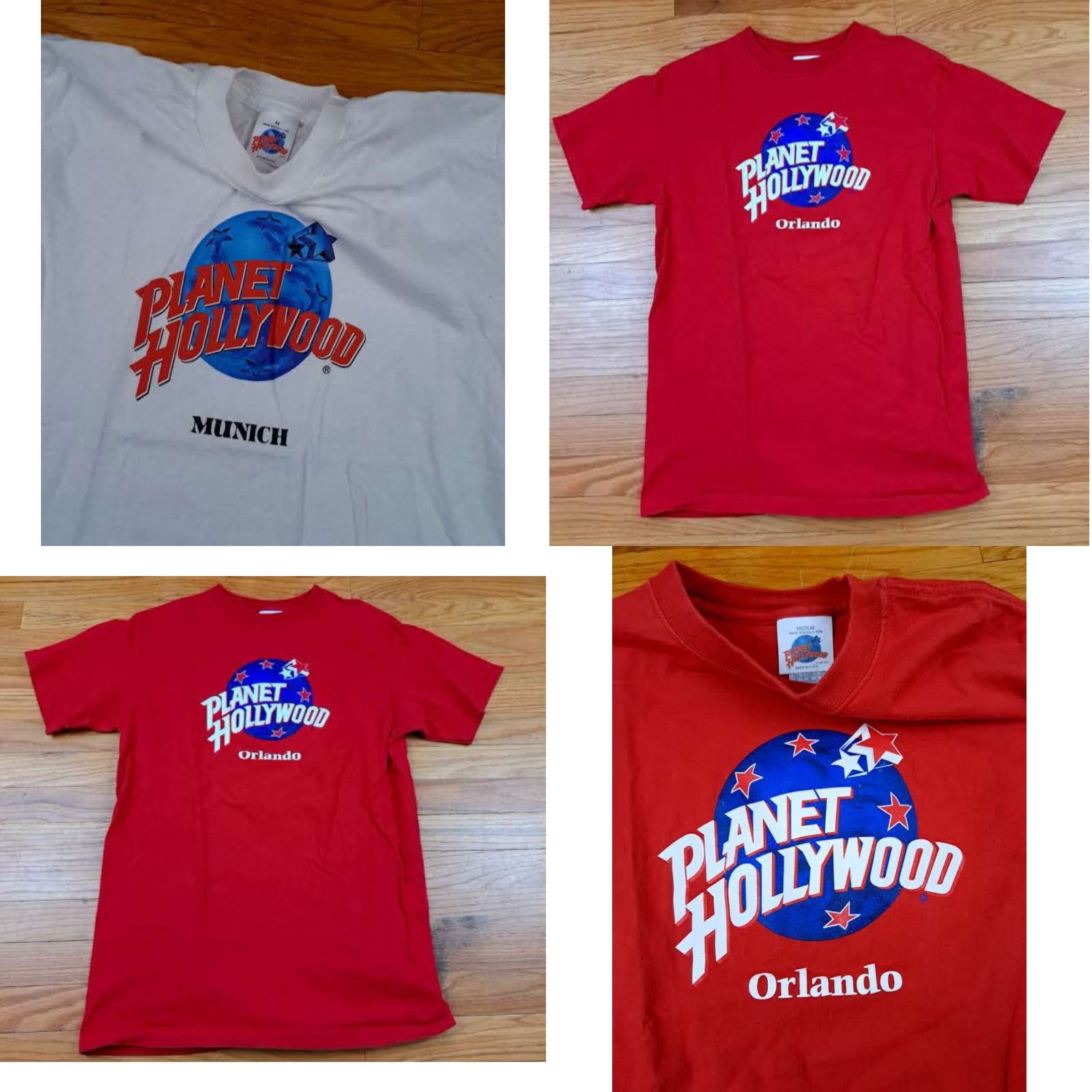 Planet Hollywood Planet Hollywood T-Shirt Set of 3, USA Chicago Orlando Munich, Medium, Red White Grey, Men, Short Sleeve, Regular Fit, USA Theme, 3 T-Shirts Size US M / EU 48-50 / 2 - 8 Thumbnail