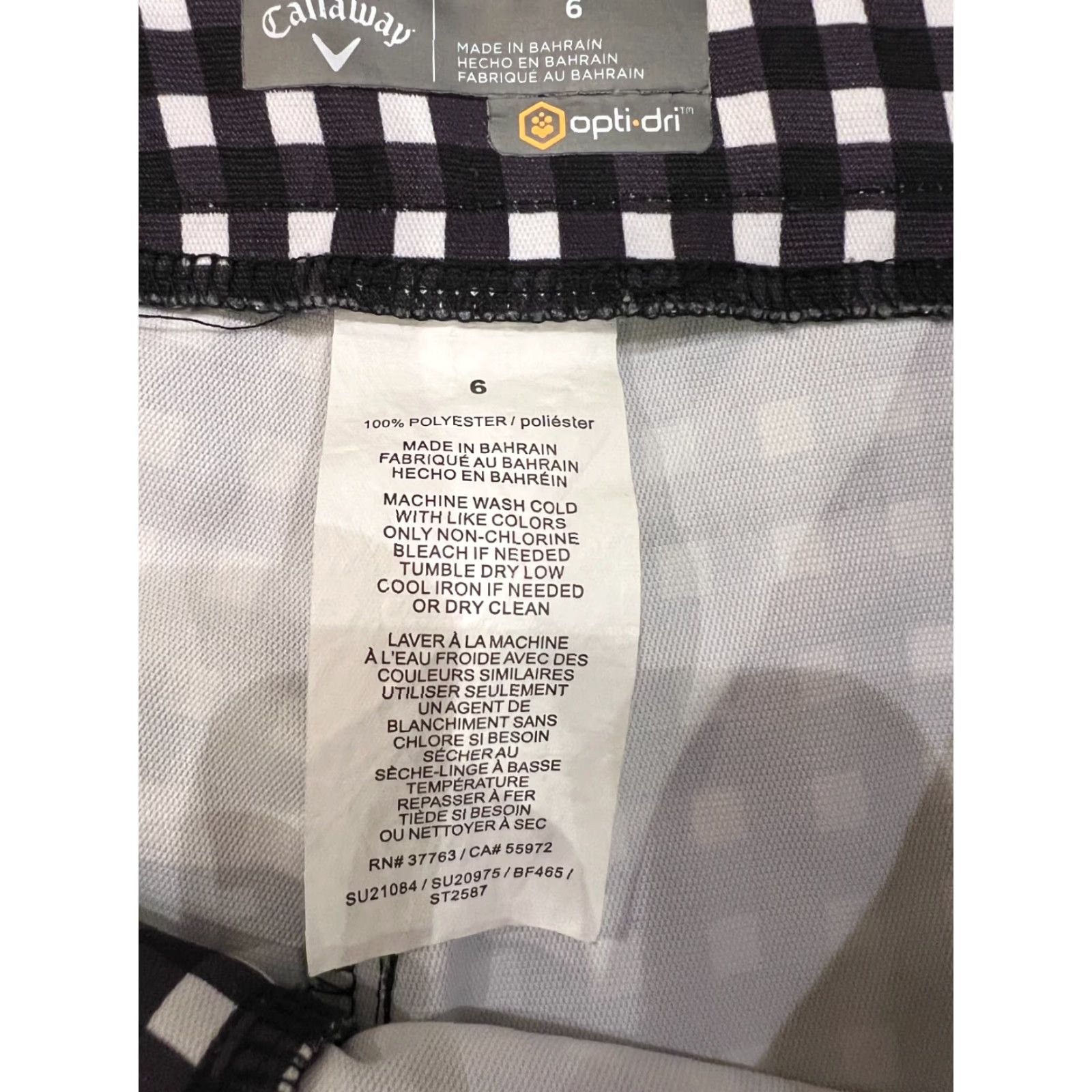 Callaway Callaway Opti-Dri Golf Shorts Bermuda Women Black Gingham Size 8 Size 30" / US 8 / IT 44 - 3 Thumbnail