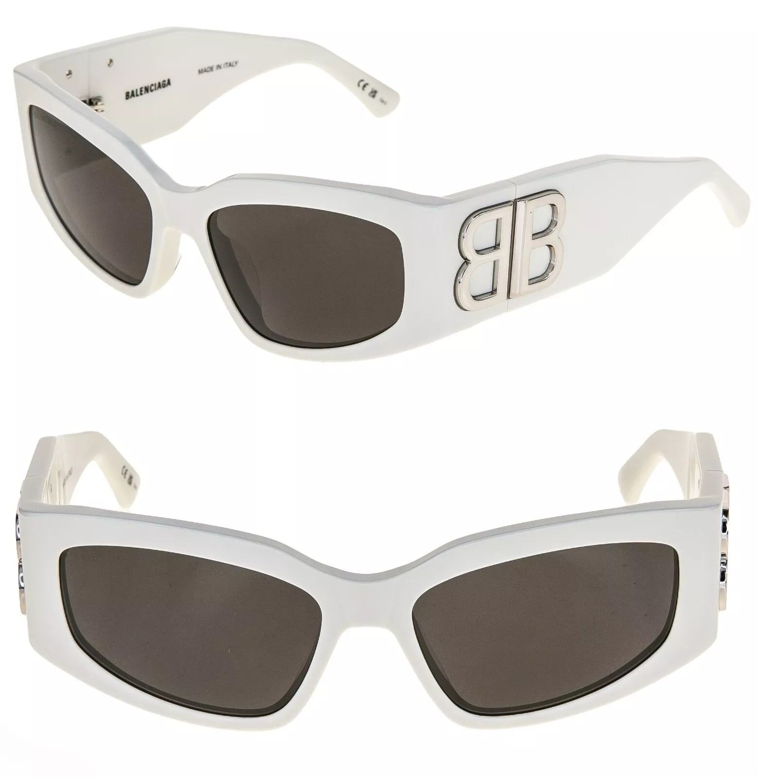 Balenciaga BALENCIAGA BOSSY Cat 0321 White Fashion Sunglass BB0321S 005 Size ONE SIZE - 1 Thumbnail