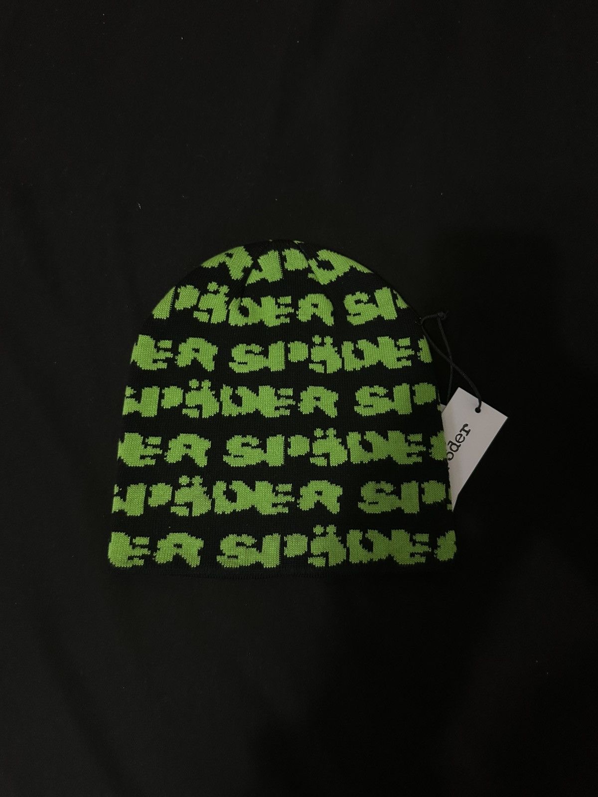 Sp5der Sp5der Fuzzy Logo Skully ‘Black / Green’ Size ONE SIZE - 1 Thumbnail